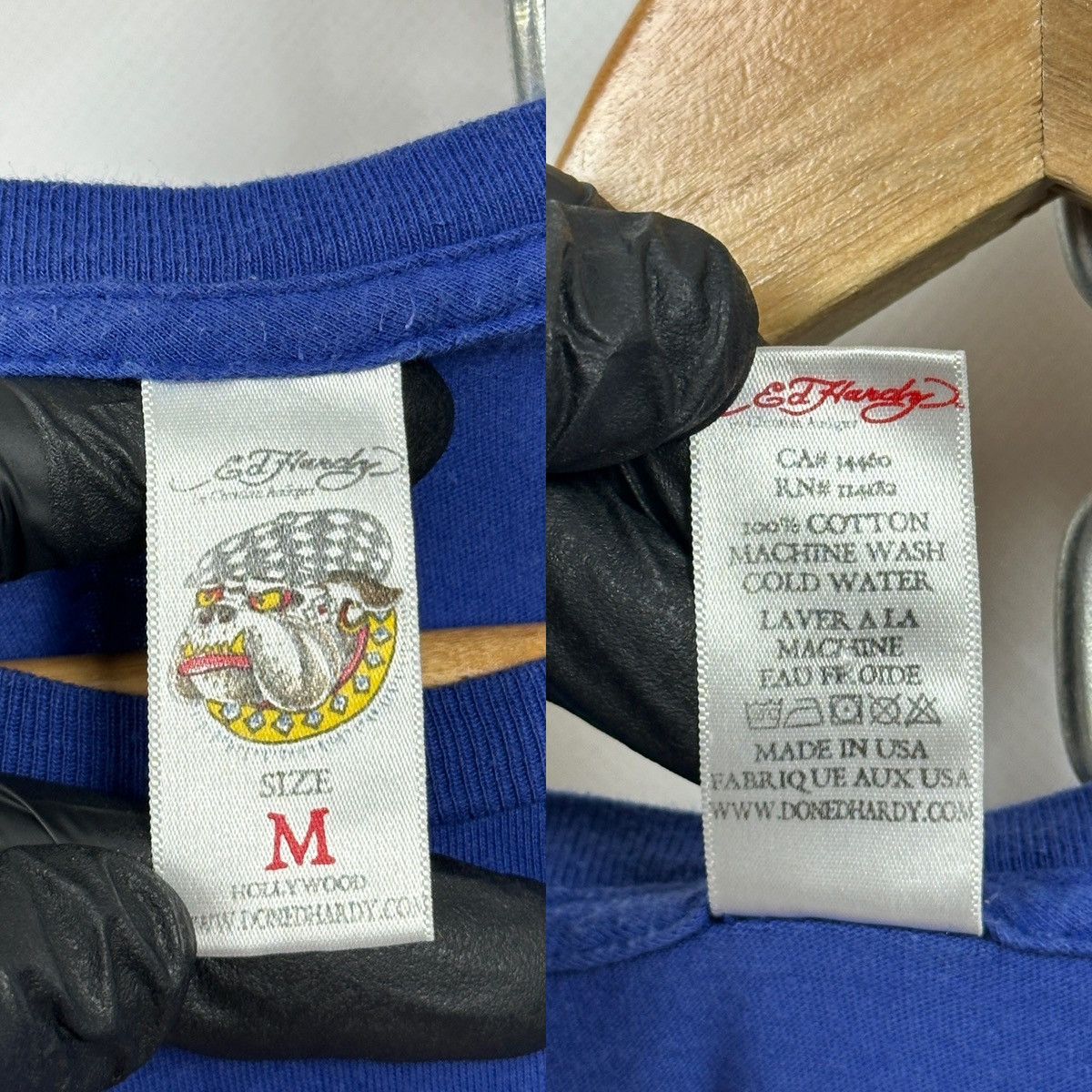Ed Hardy Vintage Ed Hardy Rhinestones Skull Eagle Blue T-Shirt Size US M / EU 48-50 / 2 - 14 Thumbnail