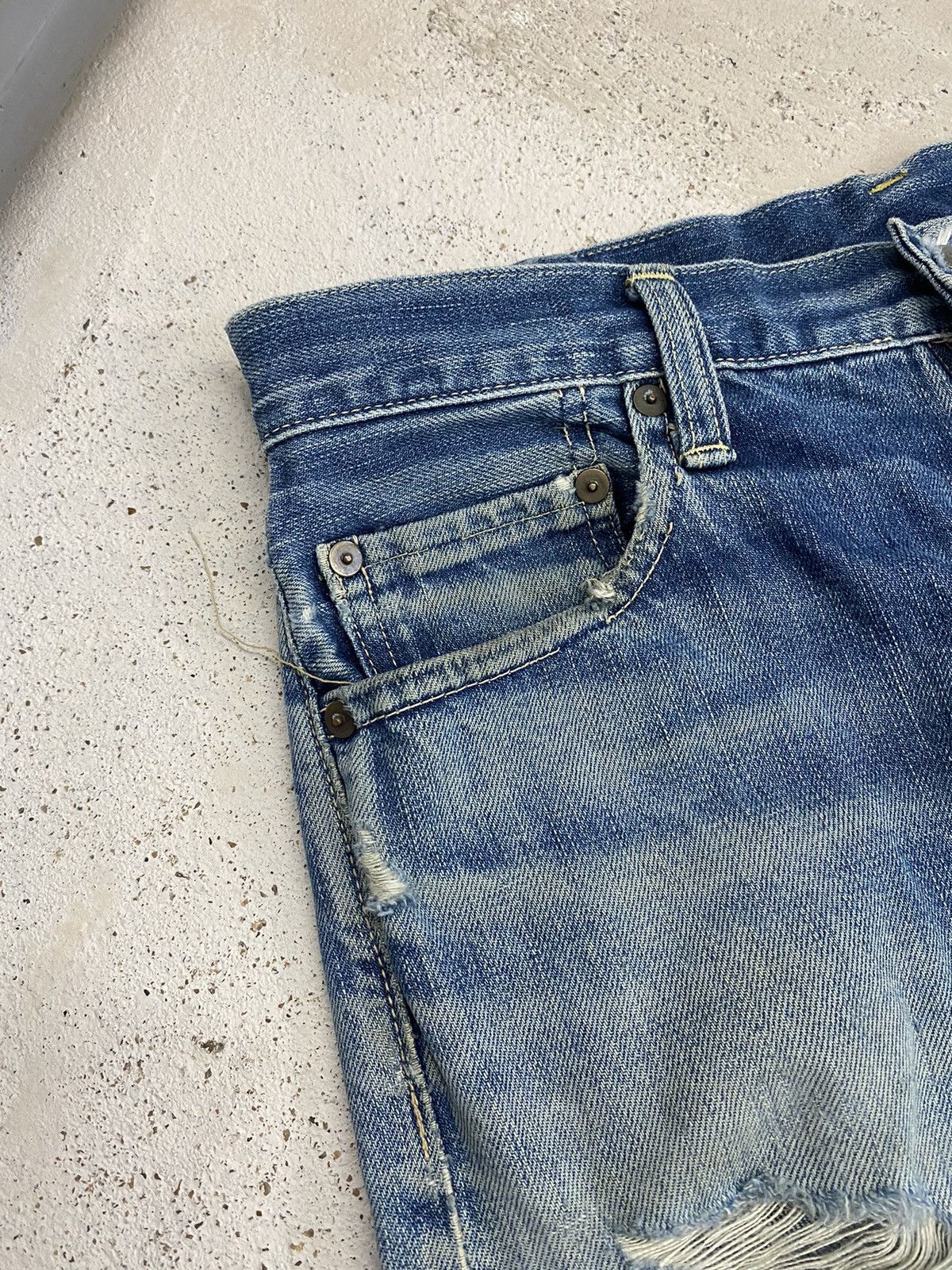 45rpm × Japanese Brand Vintage 45 RPM Archive Japan Jeans Light Mud Dirty Washed Size US 31 - 8 Thumbnail