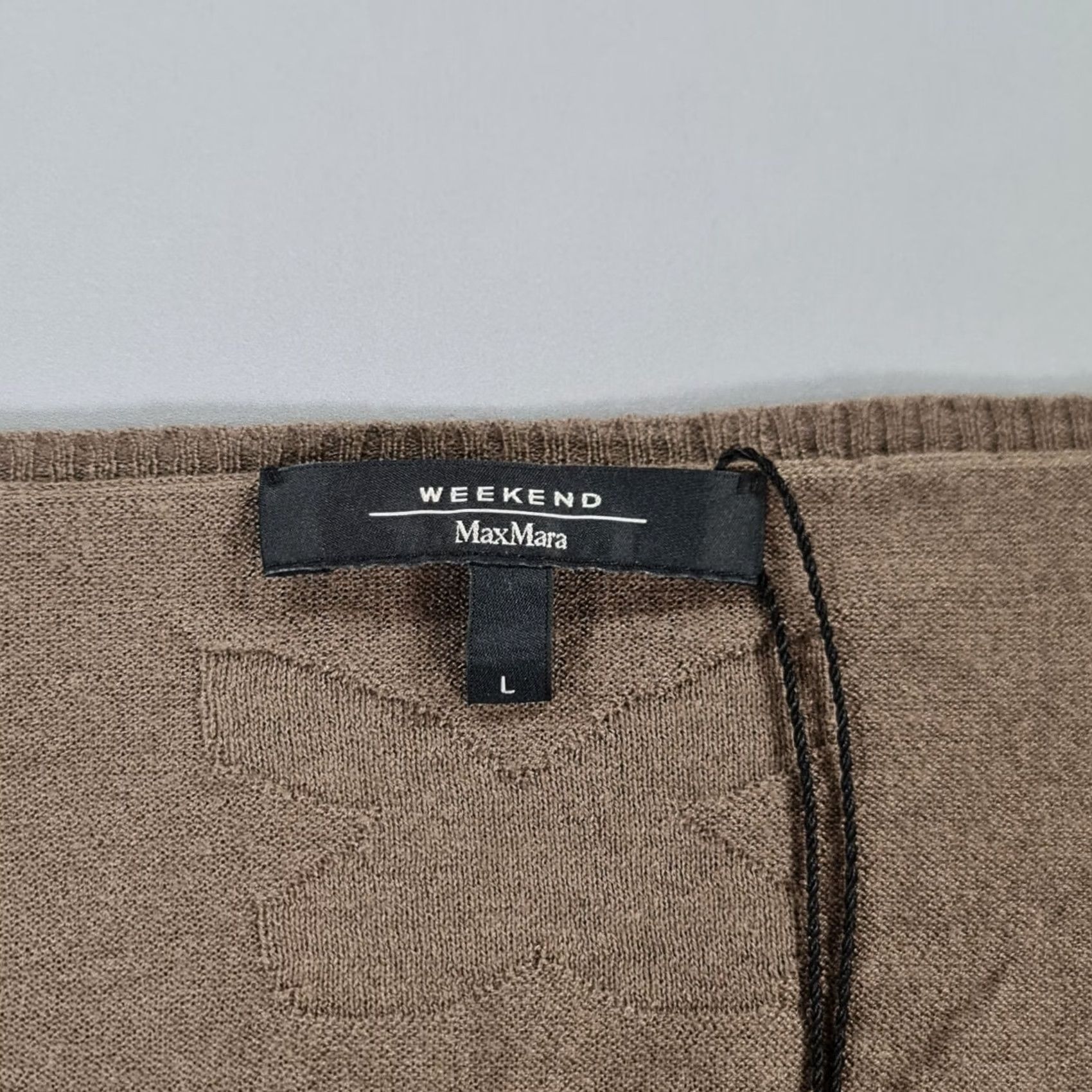 Vintage Weekend Max Mara Jumper Womens Brown Large Striped Silk Wool Lightweight Knit V-Neck Pullover Size L / US 10 / IT 46 - 3 Thumbnail