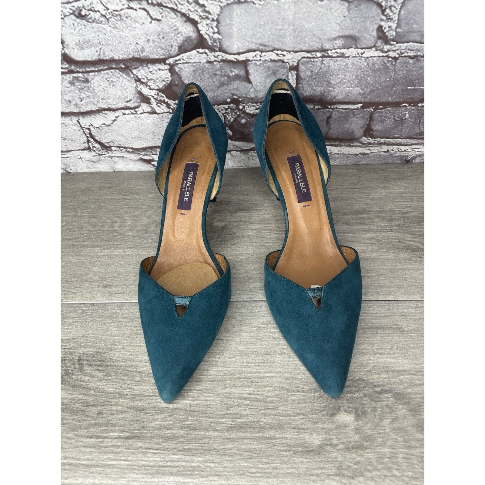 Other Parallele Blue Suede Leather Pointed Toe Stilettos Heels Wom Size US 7.5 / IT 37.5 - 1 Thumbnail