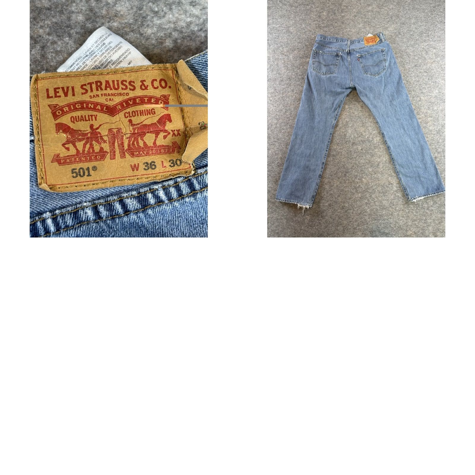 Levi's Levi's 501 Jeans Men's 36x30 Blue Denim Button Fly Straight Classic Regular Size 36 Mens Jeans USA 501 Series Vintage: No Size US 36 / EU 52 - 8 Thumbnail