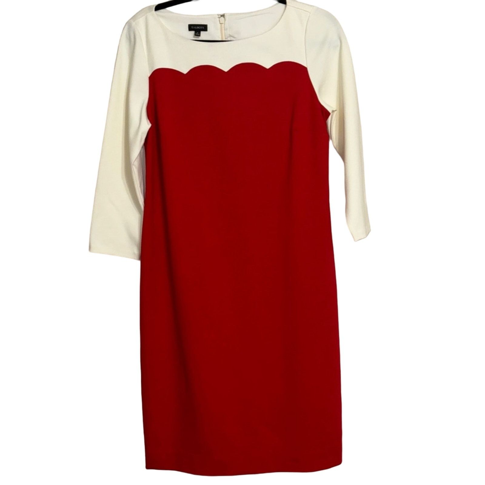 Other Talbots Midi Ponte Scalloped Color Block Dress Red Size 6 Size M / US 6-8 / IT 42-44 - 1 Thumbnail