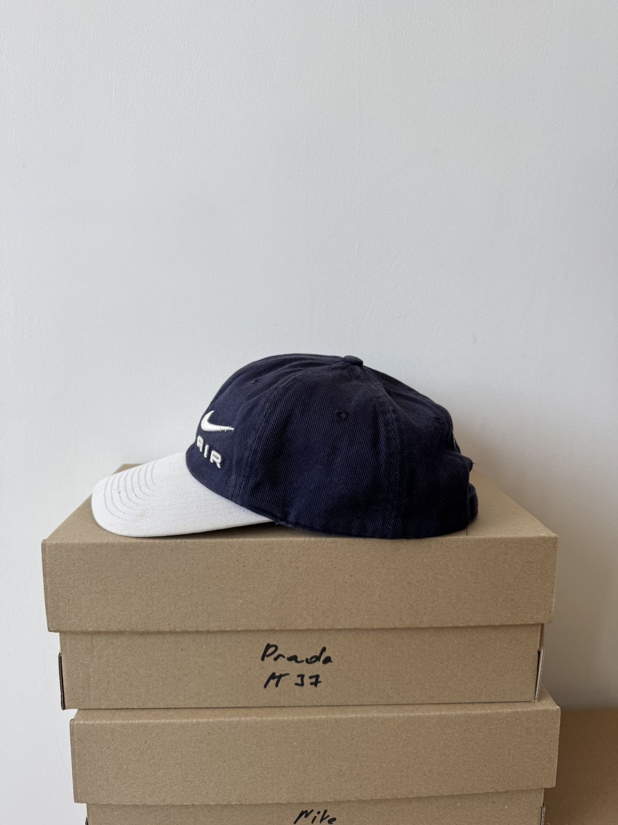 Nike × Vintage Vintage Nike Logo Cap Hat White/Blue Size ONE SIZE - 2 Thumbnail