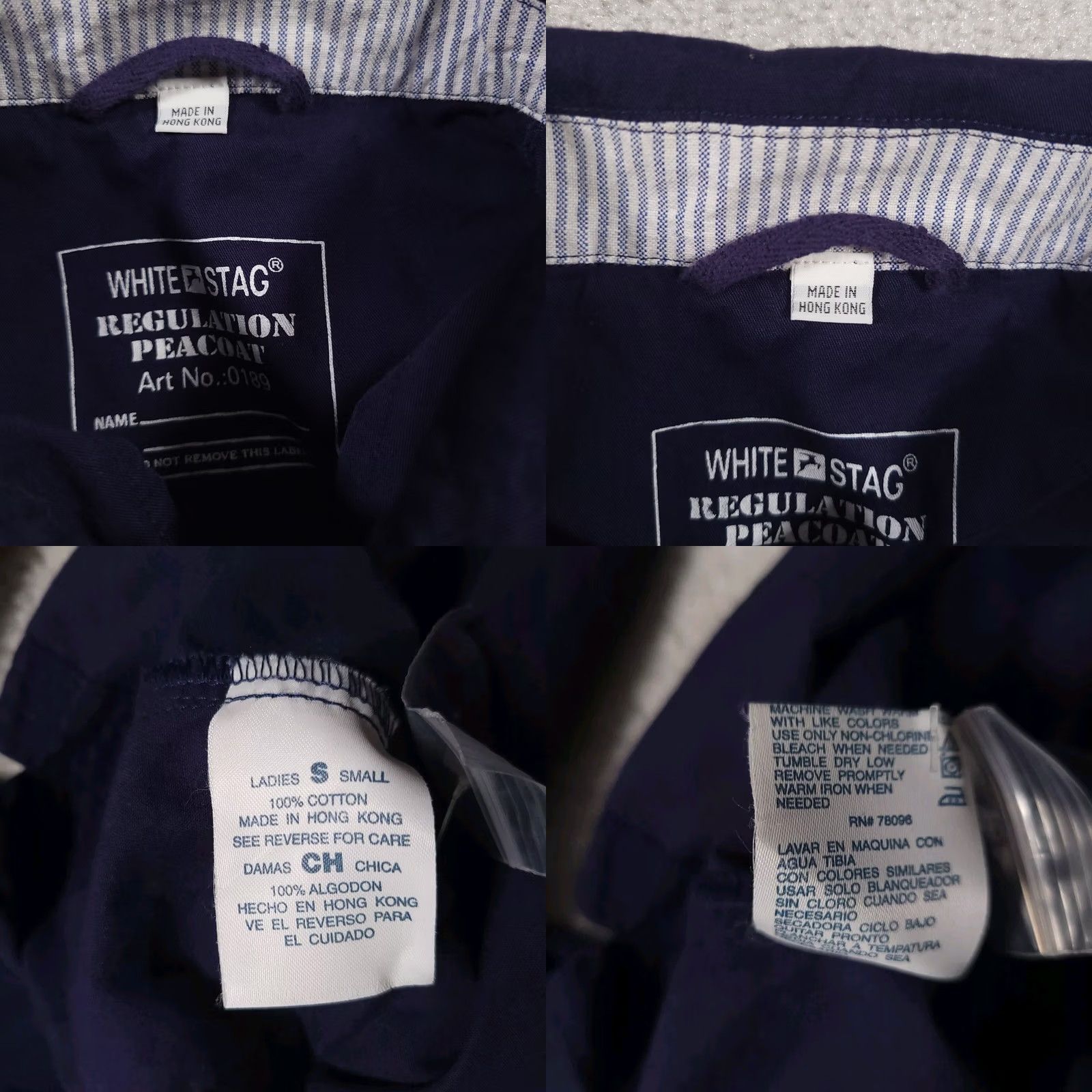 Vintage White Stag Regulation Peacoat Women's Small Navy Blue Crop Pockets Button Front Coat Size S / US 4 / IT 40 - 9 Thumbnail