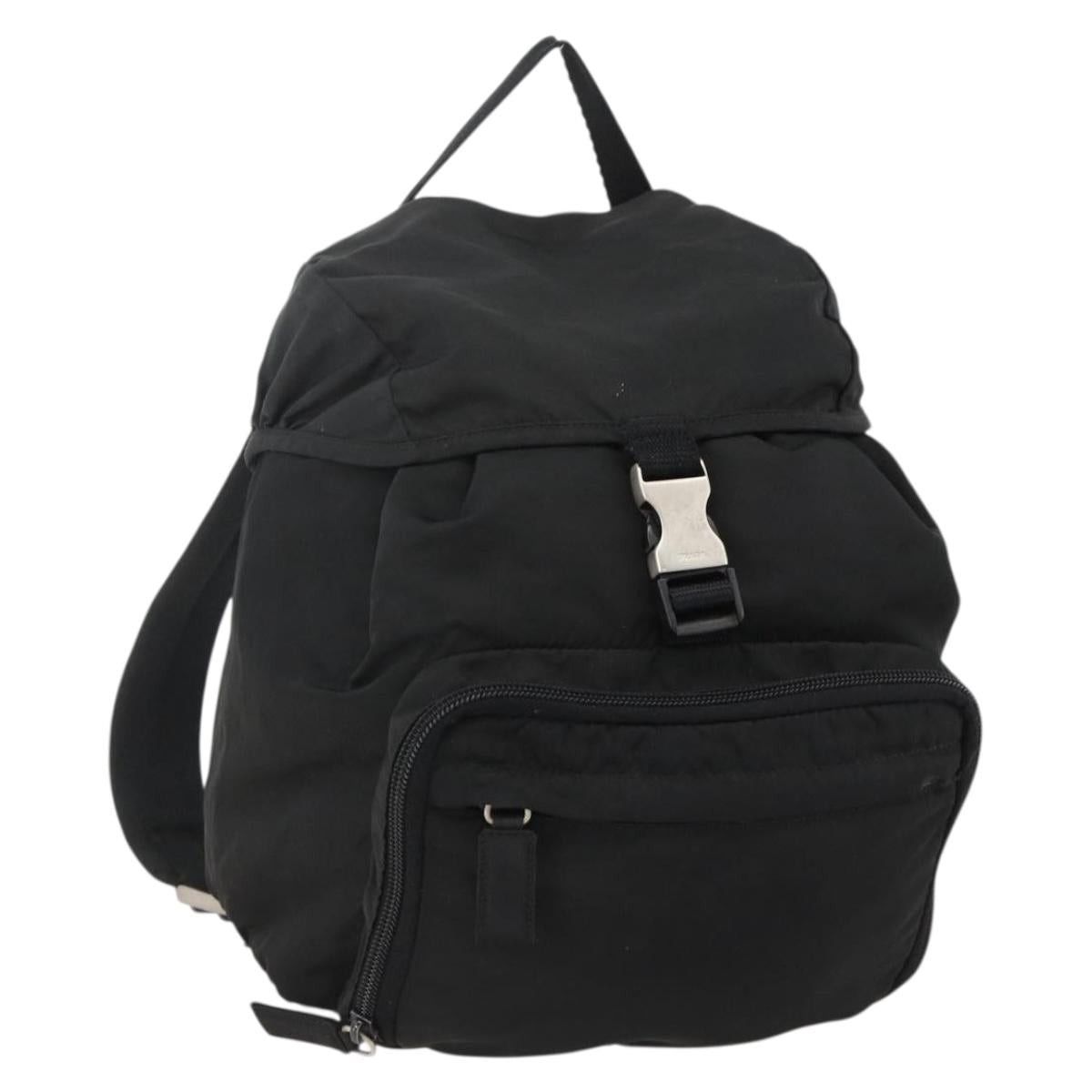 PRADA Backpack Nylon Black Silver Auth 176629 PRADA Backpack Nylon Black Silver Auth 176629 - Jerrillo main image 3