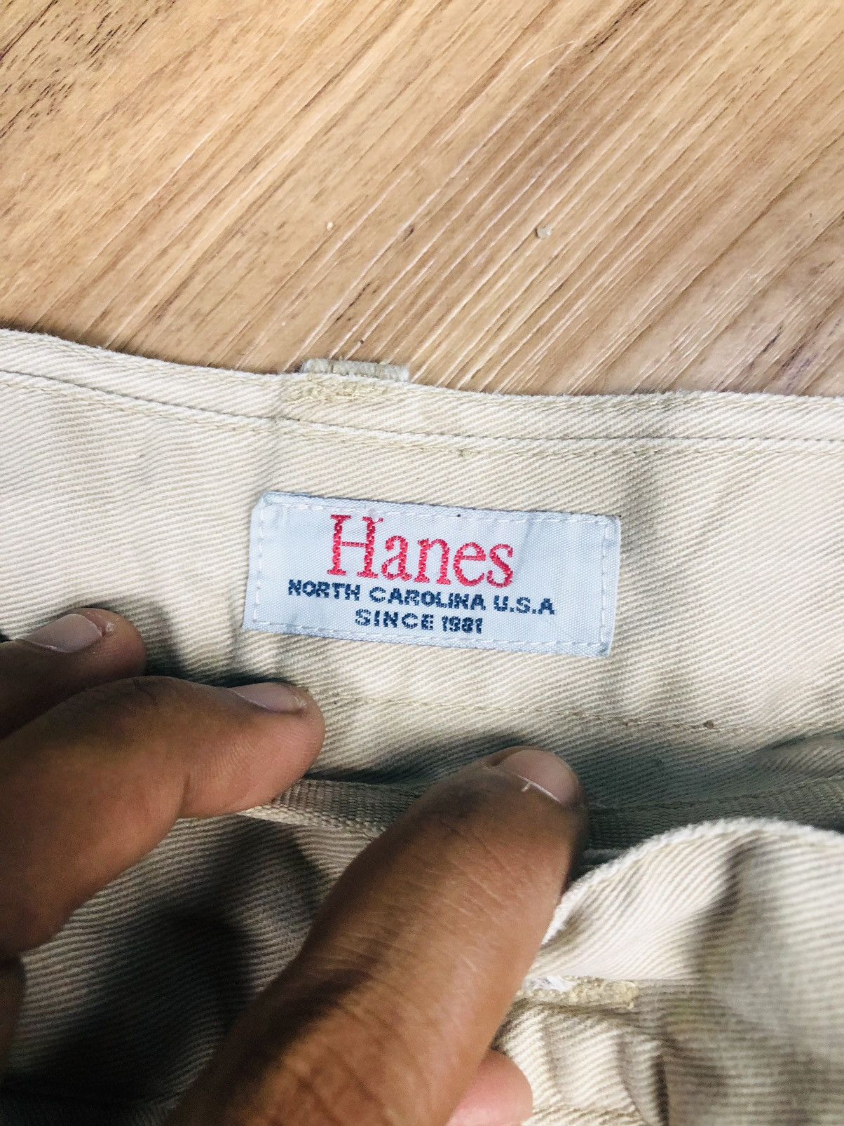 Hanes Unique Hanes Khaki Patchwork Pants Distressed (37) Size US 35 - 12 Thumbnail