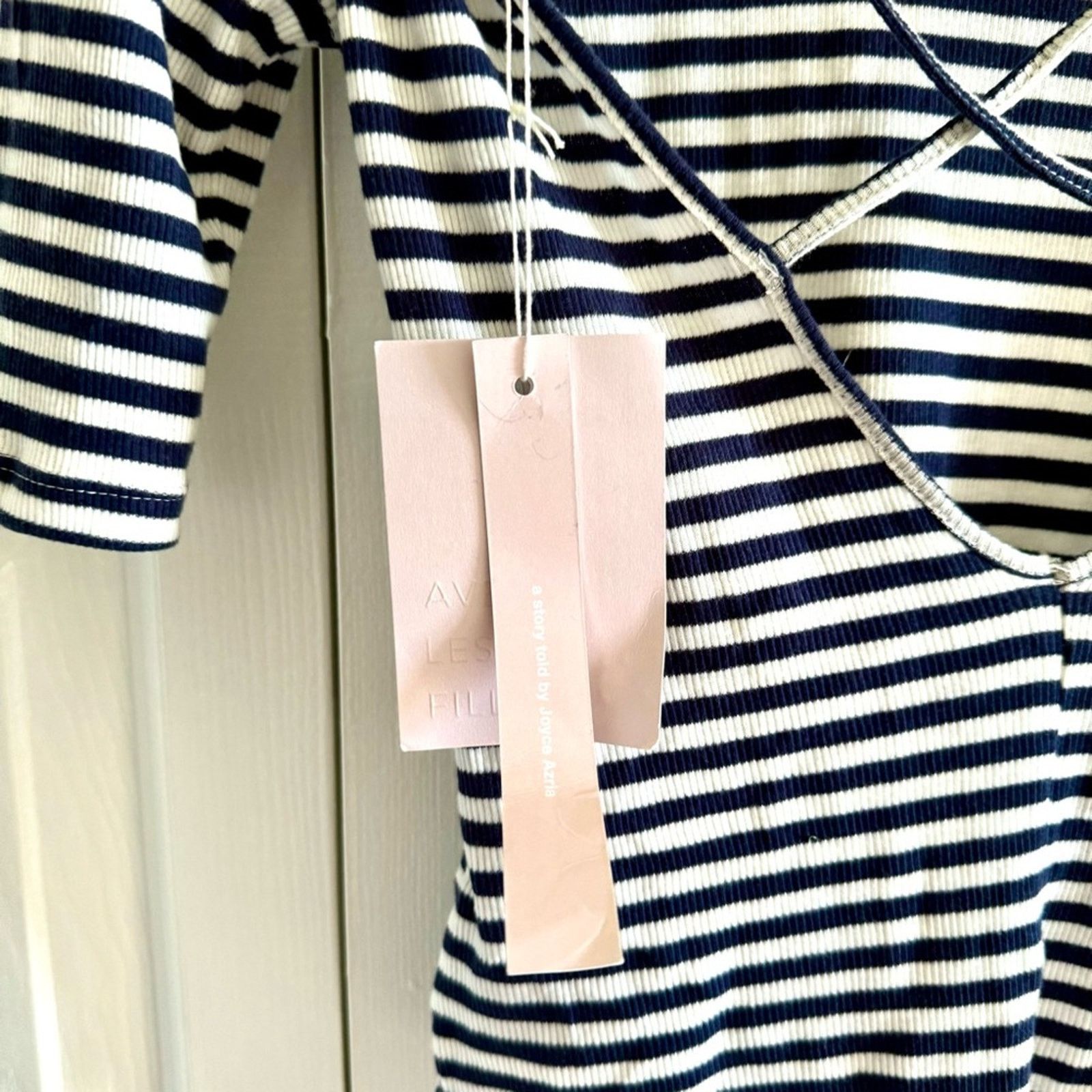 Avec Ces Freres NWT! Avec Les Filles Bodysuit, White/Navy Stripes, Size S Size S / US 4 / IT 40 - 10 Thumbnail