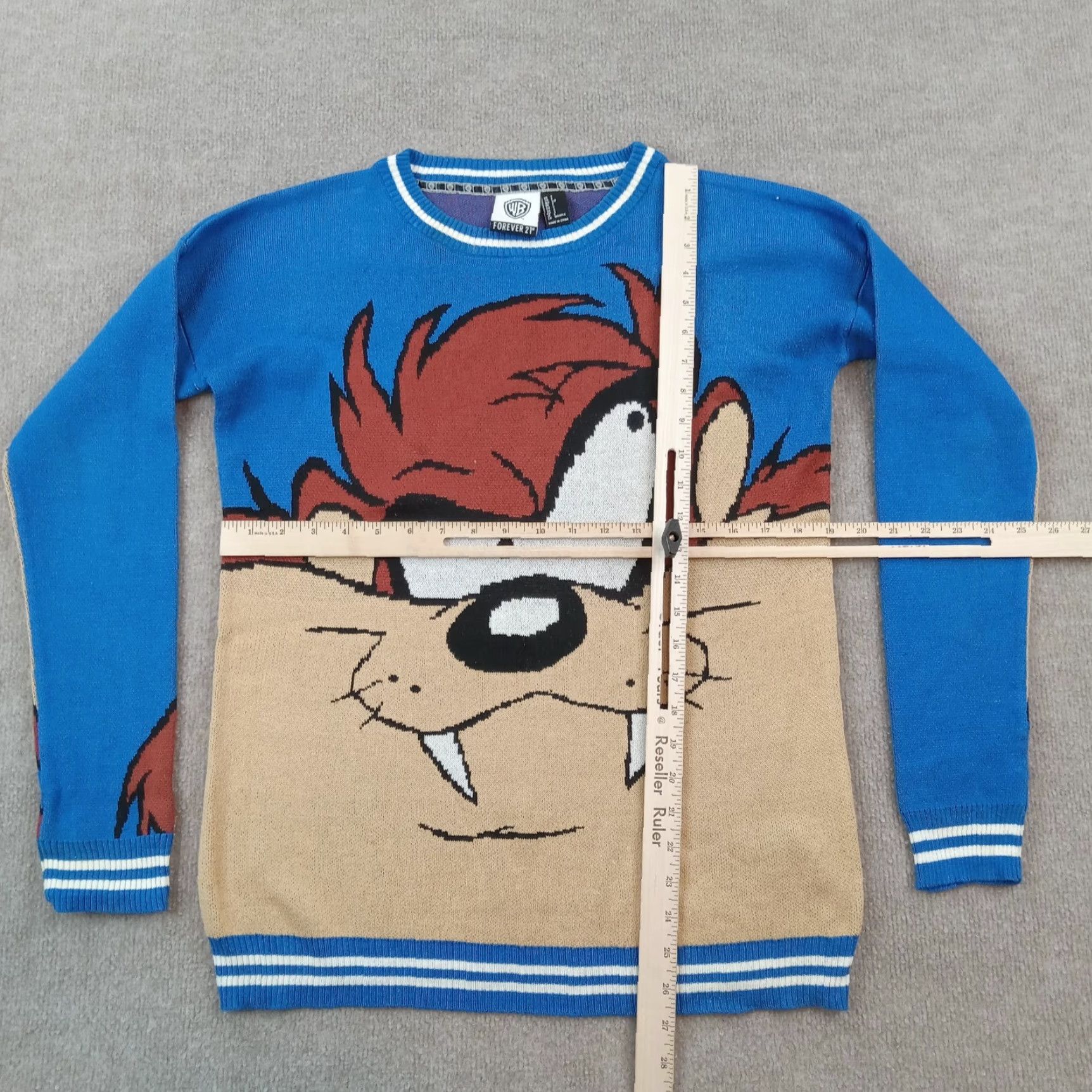 Forever 21 Forever 21 Tasmanian Devil Warner Bros Blue Crew Neck Sweater Mens Small Lightweight Pullover Size US S / EU 44-46 / 1 - 2 Thumbnail