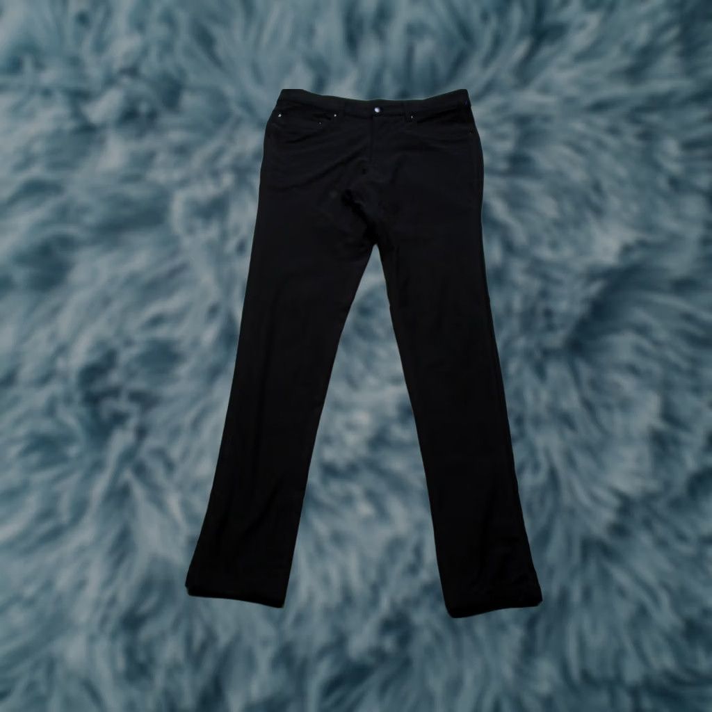 Lululemon Lululemon ABC Pants Mens 32 Black Slim Fit Chino Casual Warpstreme Golf Travel Pants Jeans Trousers Slim 5-Pocket Design Size US 33 - 1 Thumbnail