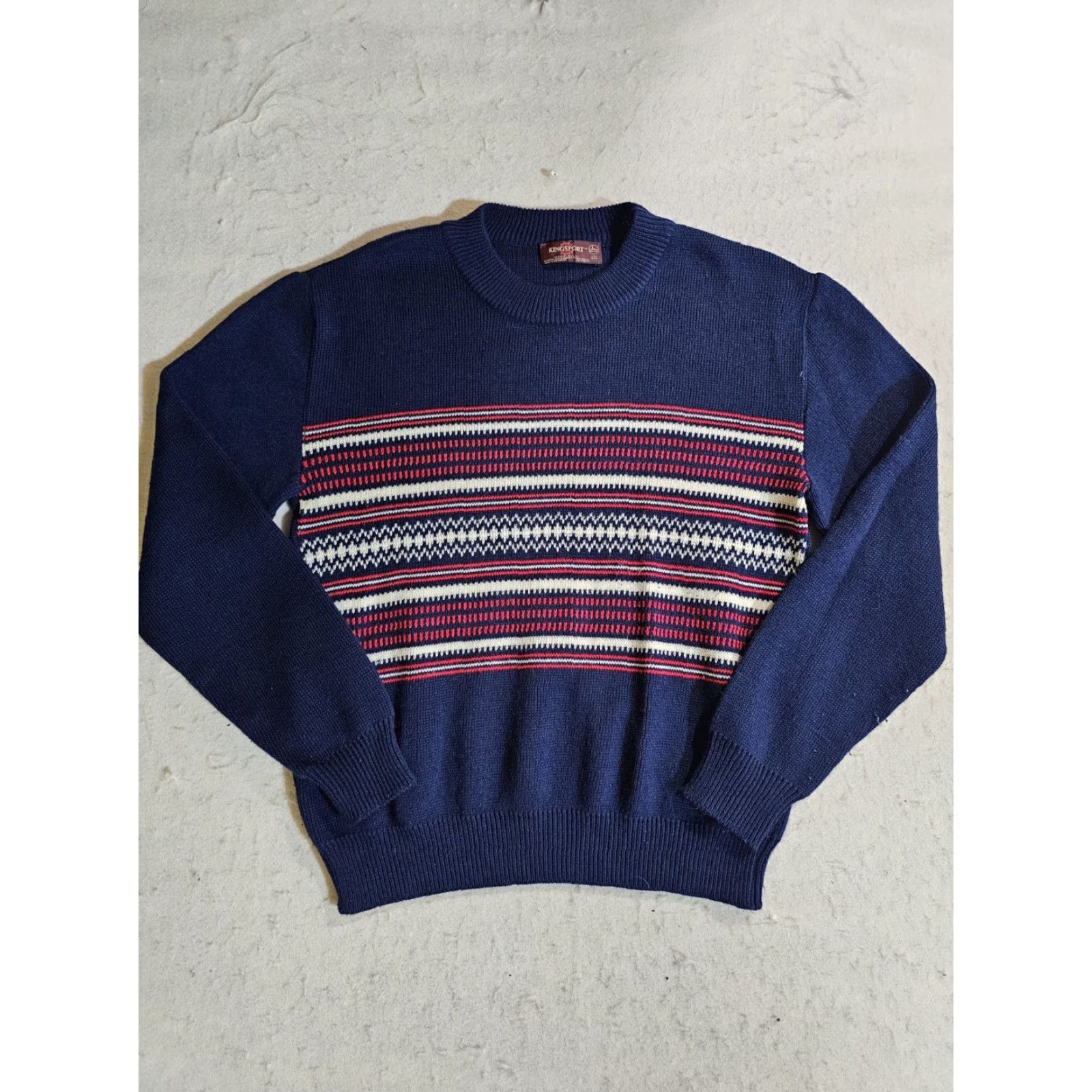 Vintage VINTAGE Kingsport 100% Acrylic Pullover Sweater Blue/Red Men’s Size Large Size US L / EU 52-54 / 3 - 2 Thumbnail