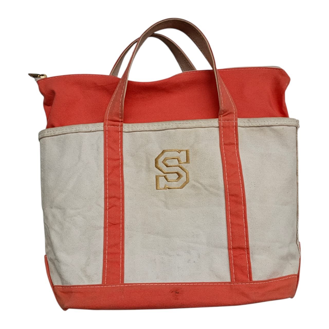 L.L. Bean Vintage LL Bean Boat and Tote Zip Hand Bag Heavy Duty Canvas Size ONE SIZE - 1 Thumbnail