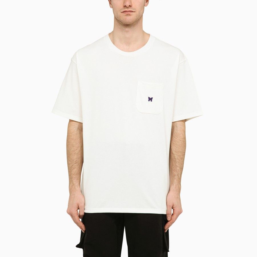 image of Needles O1D2Blof0424 Crew-Neck T-Shirt In White, Men's (Size Medium)