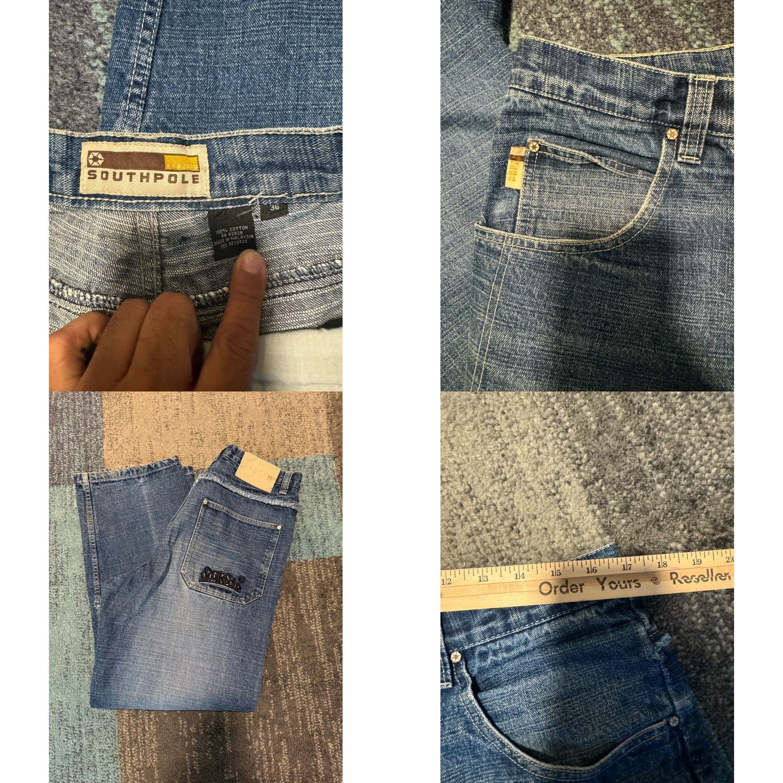 Southpole VINTAGE Southpole Jeans Baggy Denim 36 Hip Hop Embroidered Logo Headphones Denim Jeans Baggy Mens Size US 36 / EU 52 - 9 Thumbnail