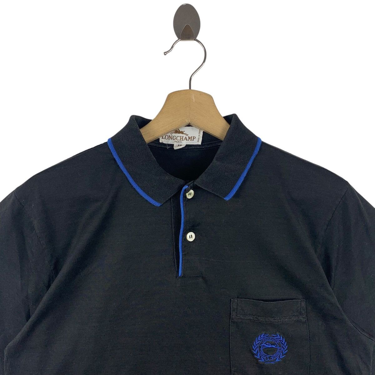 Longchamp × Vintage Vintage LONGCHAMP small logo embroidery pocket polo tee Size US S / EU 44-46 / 1 - 2 Thumbnail