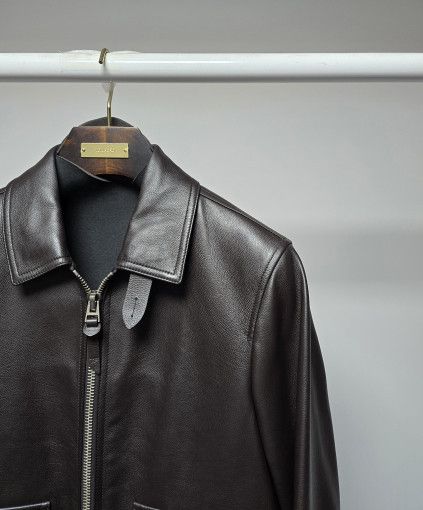 Tom Ford o1sm1stk0225 Soft Leather Zip-up Blouson Jacket Dark Brown Size US L / EU 52-54 / 3 - 2 Thumbnail