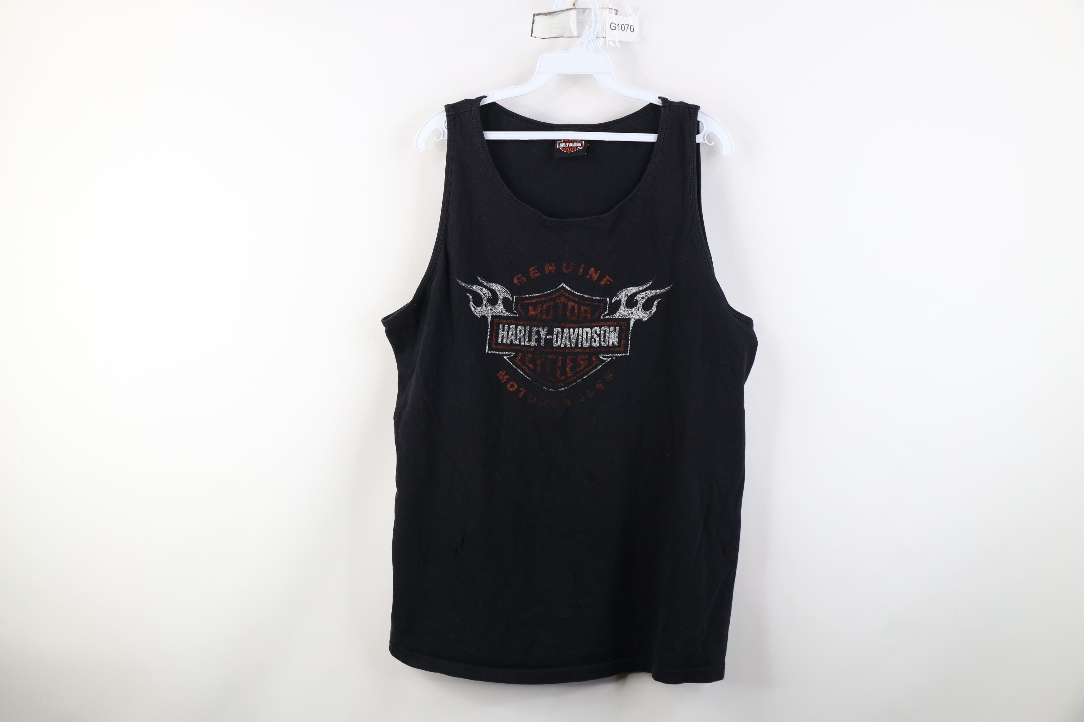 Harley Davidson Vintage Y2K Harley Davidson Fire Flames Tank Top T-Shirt Size US L / EU 52-54 / 3 - 1 Thumbnail