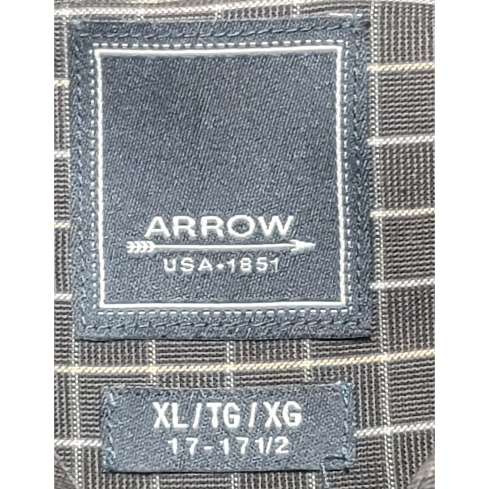 Arrow Arrow Gray Check Button Down Collar Button Shirt XL 17 17.5 Size US XL / EU 56 / 4 - 3 Thumbnail