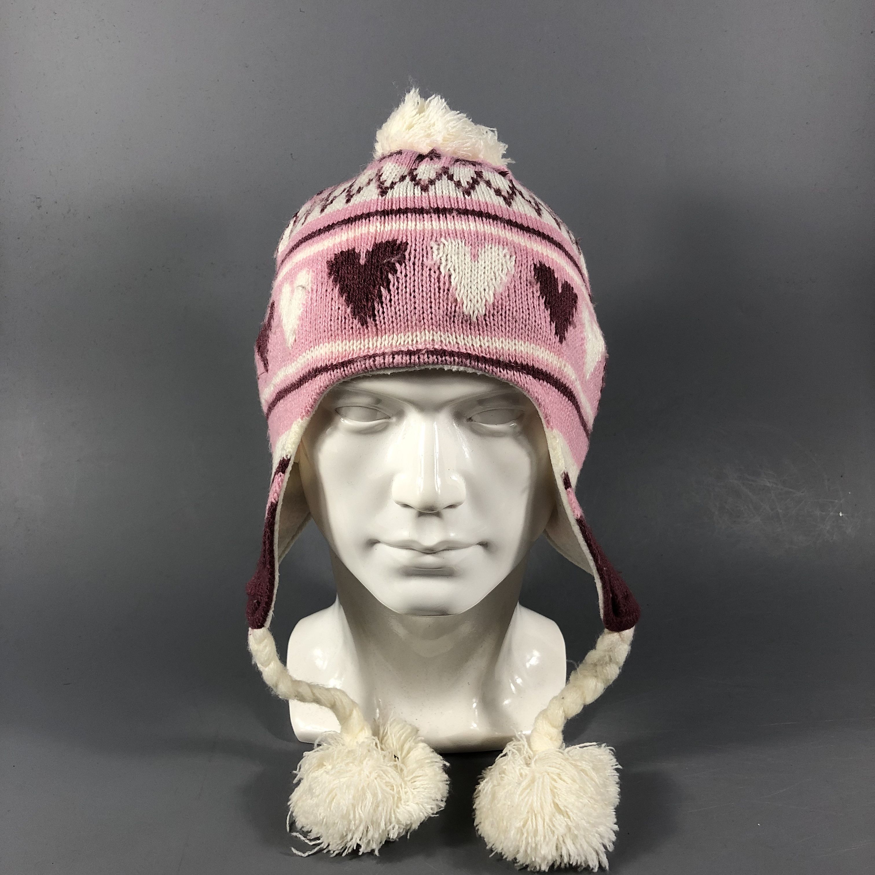 Vintage Loves Earflap Bobble Beanie Snowcap Snow Hat B882 Size ONE SIZE - 1 Thumbnail