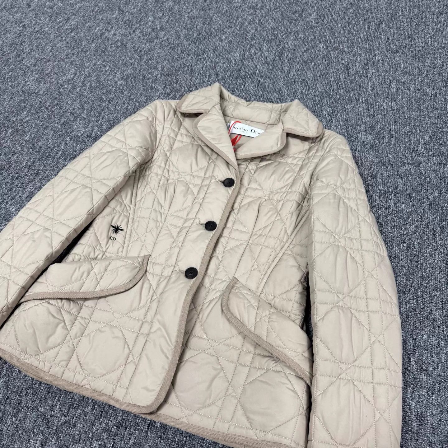 Dior Dior Beige Quilted Collared Cotton Jacket 99 New Size XS / US 0-2 / IT 36-38 - 4 Thumbnail