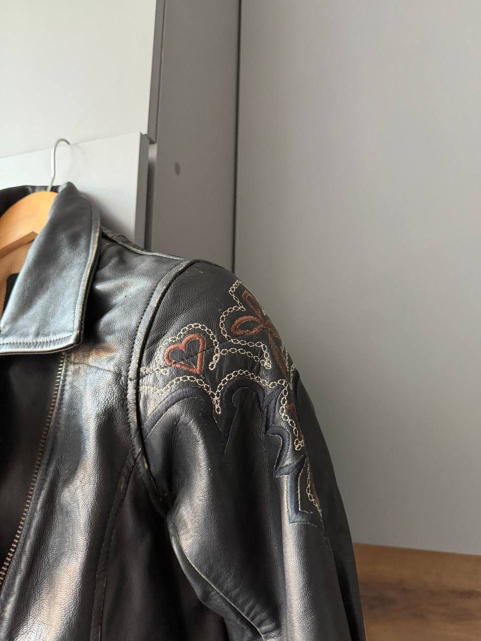 Vintage Halvarssons Vintage Real Leather Moto Biker Jacket 8710AC Size XS / US 0-2 / IT 36-38 - 2 Thumbnail