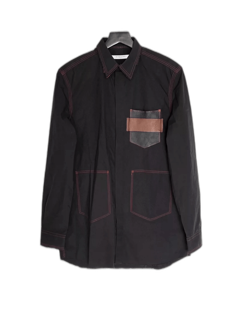 Givenchy Givenchy Givenchy Black Long Sleeve Shirt with Pockets -25 Size US M / EU 48-50 / 2 - 1 Thumbnail