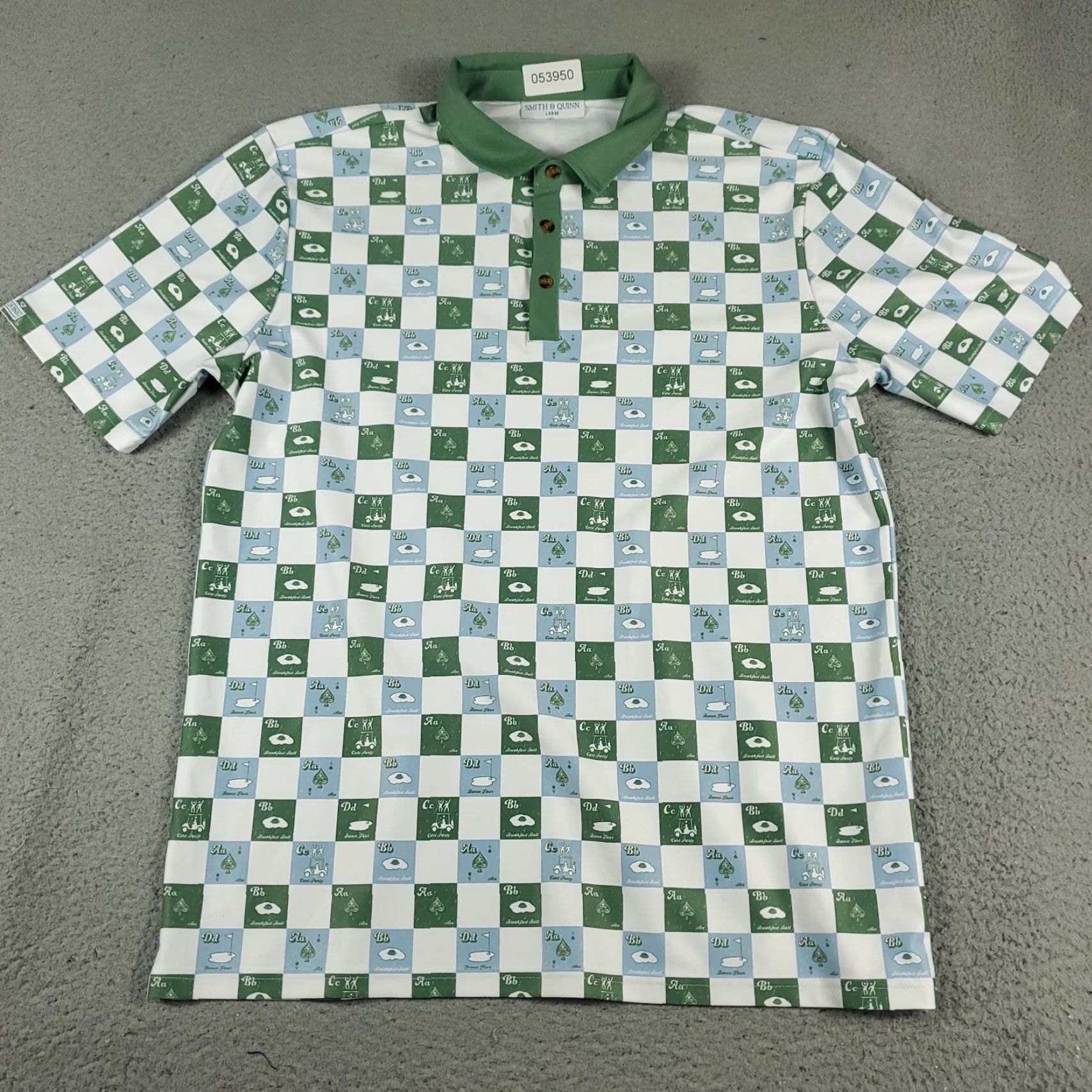 Vintage Smith & Quinn Polo Shirt Mens L Blue Geometric Pattern Polo Shirt Logo Modern Preppy Sport 90s? Wait. Size US L / EU 52-54 / 3 - 2 Thumbnail