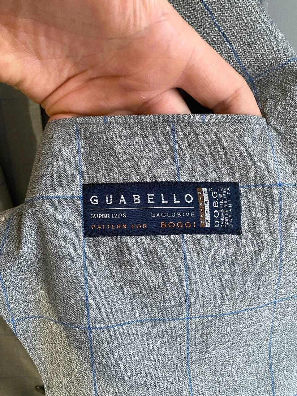 Boggi Boggi Milano 120's Wool Gray/Blue Сhecked Men's Blazer, 46R Size 46R - 23 Thumbnail