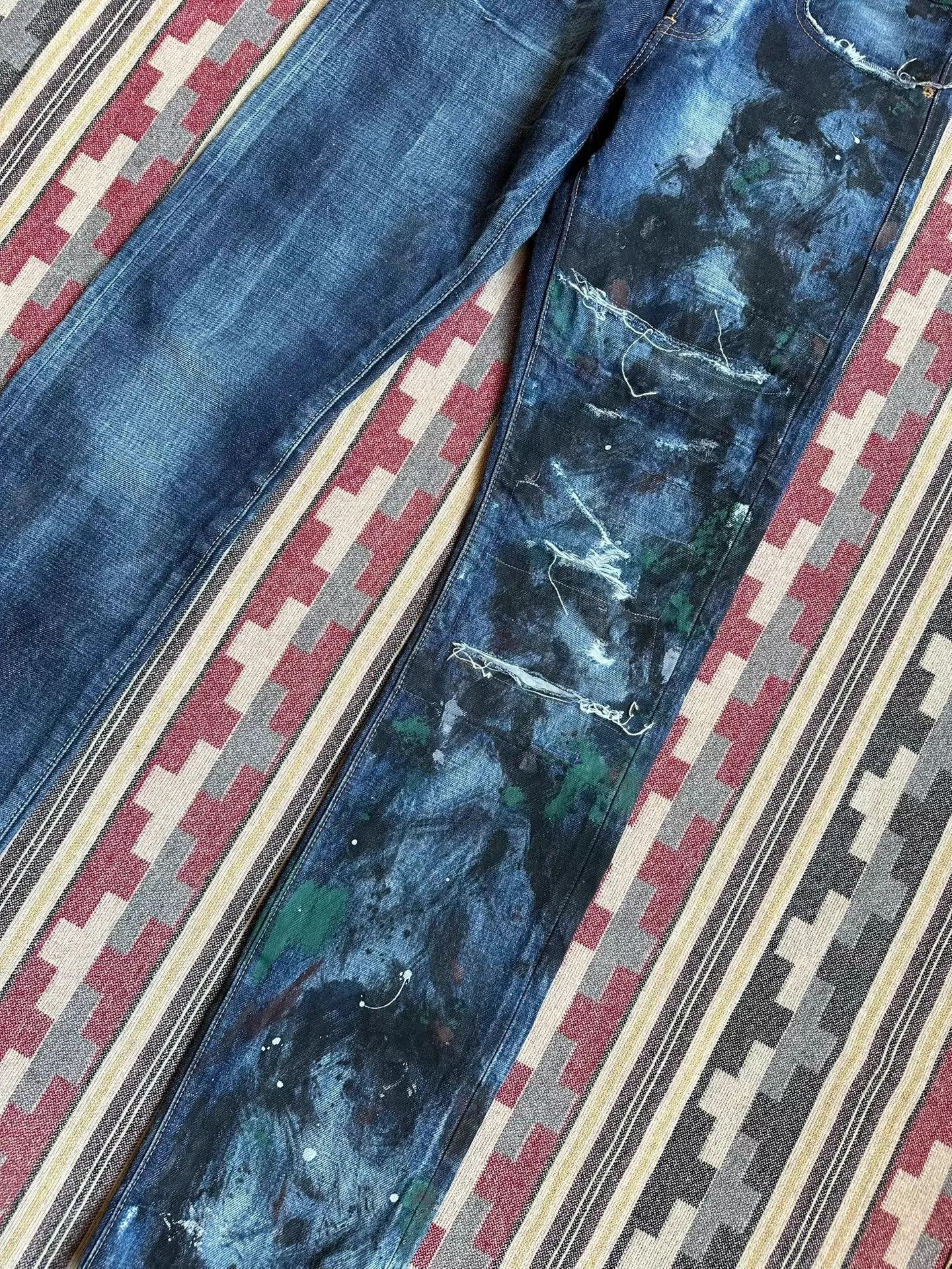 Prps Prps Noir Heavily Washed Splatter Distressed Selvedge 28 Size US 28 / EU 44 - 7 Thumbnail