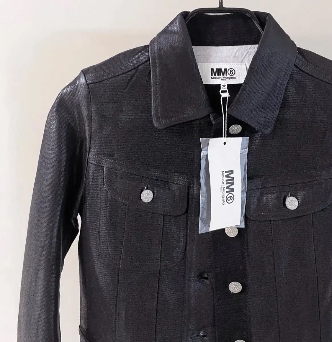 Maison Margiela Maison Margiela Black Waxed Denim Jacket Size XS / US 0-2 / IT 36-38 - 4 Thumbnail