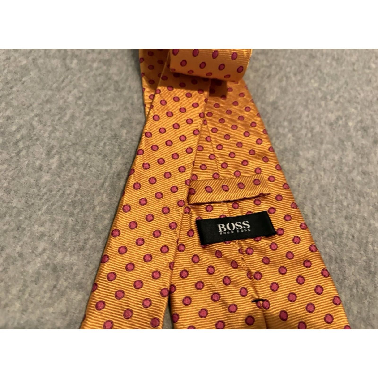 Hugo Boss HUGO BOSS Tie Orange Polka Dot Silk Made in Italy, 57-60in, Classic Length, Men, Silk Tie, Orange Polka Dot, Italy, Hugo Boss, Tie Size ONE SIZE - 3 Thumbnail