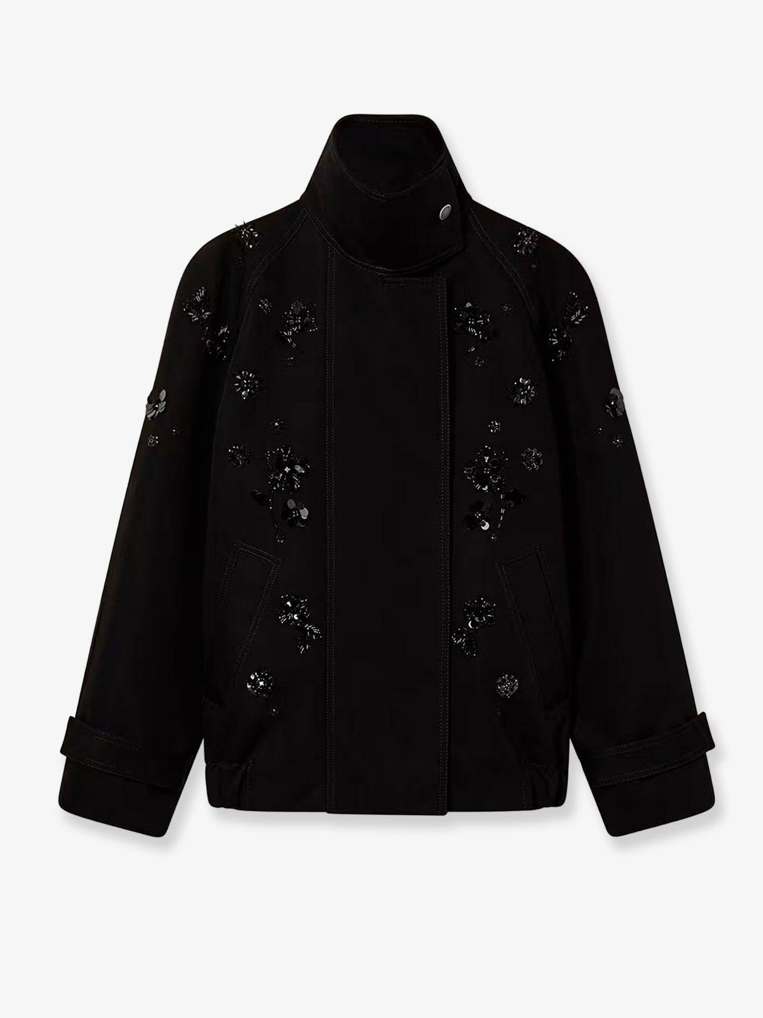 Golden Goose Black Denim Jacket With Floral Details In Sequins And Crystals Size XS / US 0-2 / IT 36-38 - 1 Thumbnail
