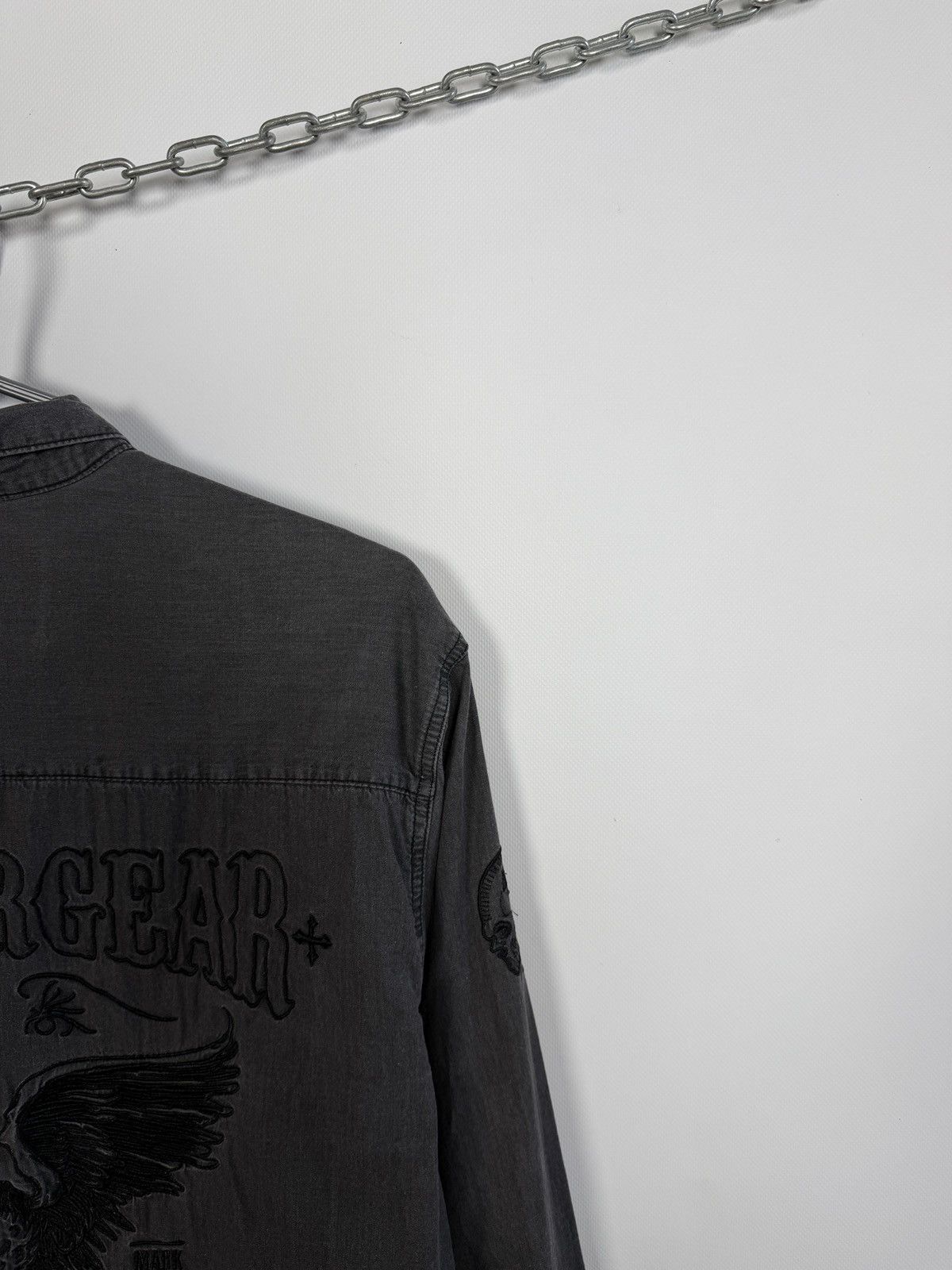Vintage MotorGear Denim Shirt Eagle Biker Graphic Vintage XL Size US XL / EU 56 / 4 - 13 Thumbnail