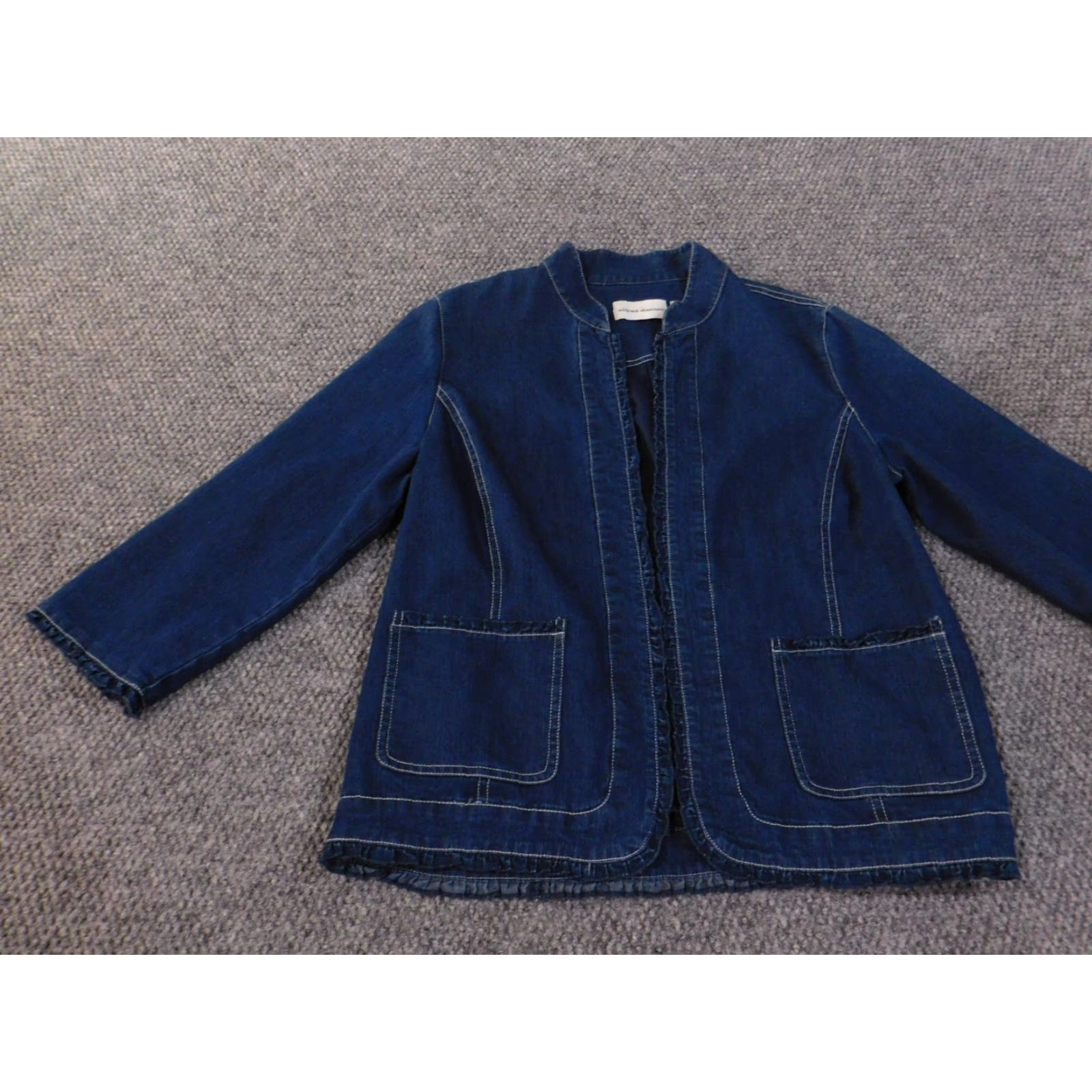 Vintage Alfred Dunner Jacket Blue Denim Womens Cotton Stretch Zip Long Sleeve Regular 10 Size L / US 10 / IT 46 - 4 Thumbnail