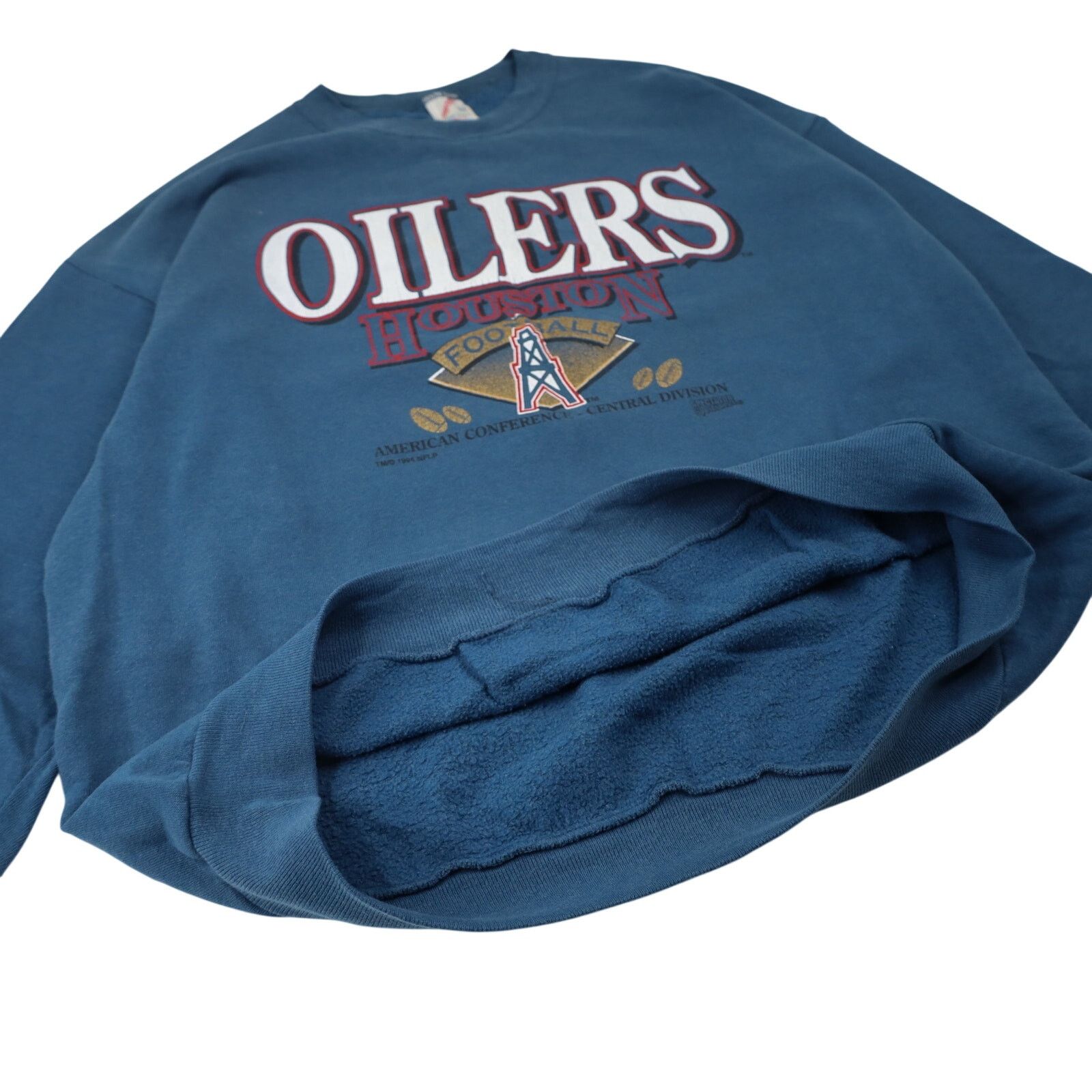 NFL × Vintage Vintage Houston Oilers Spellout Graphic Sweatshirt Size US XXL / EU 58 / 5 - 9 Thumbnail