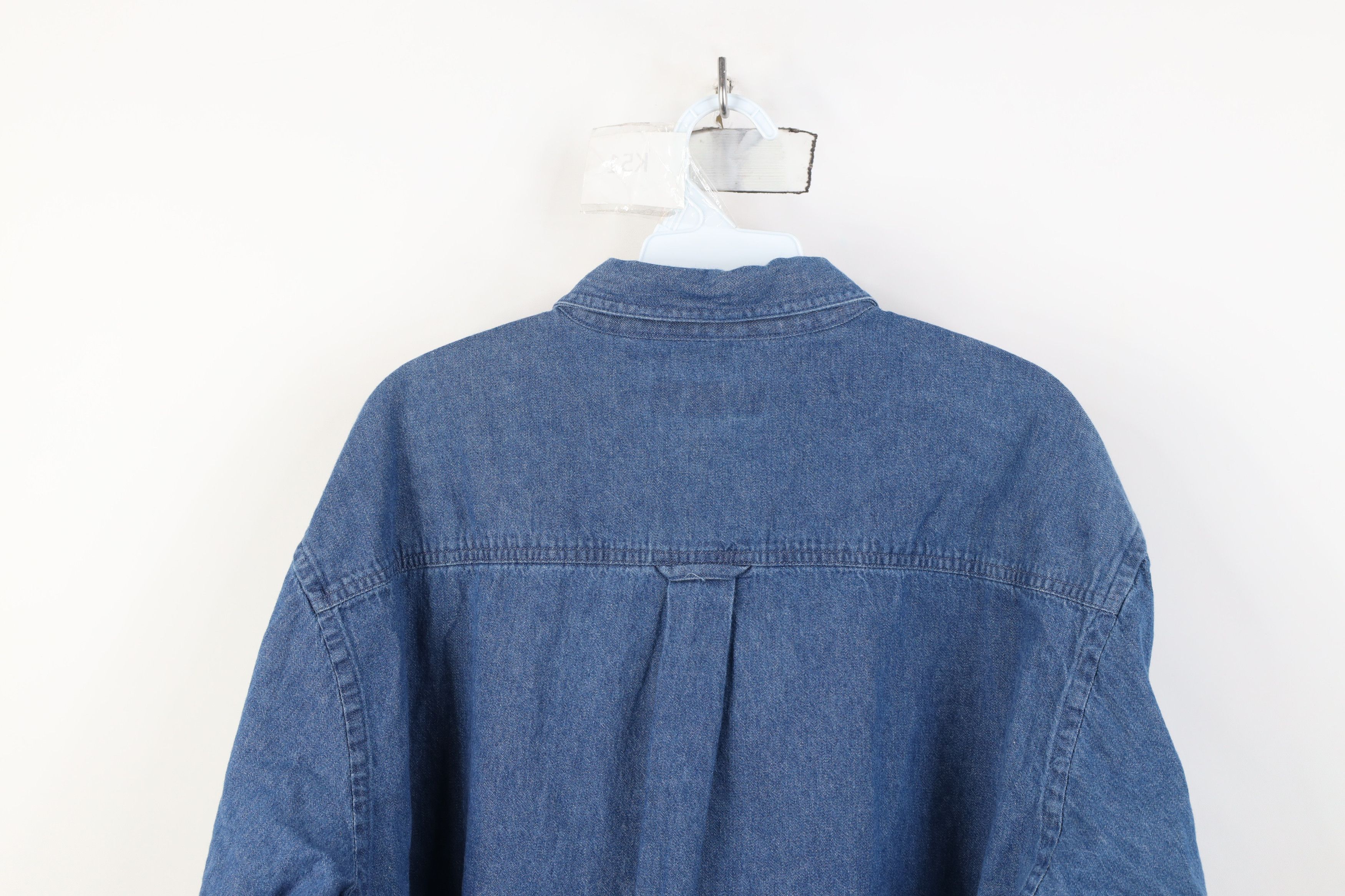 Vintage Vintage 90s Streetwear Denim Jean Collared Button Down Shirt Size US L / EU 52-54 / 3 - 12 Thumbnail