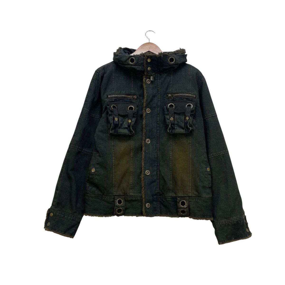 In The Attic 💥 In the Attic Reconstructed Denim Jeans Fur Jacket Size US M / EU 48-50 / 2 - 1 Thumbnail