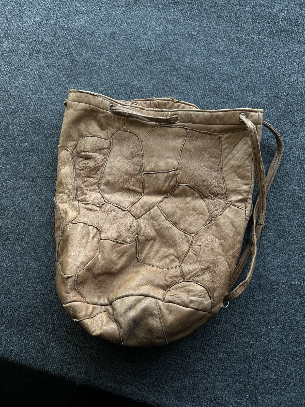 Other 🚨Y2K AVANT-GARDE🚨 LEATHER PATCHWORK Japan style hand bag 90s Size ONE SIZE - 2 Thumbnail