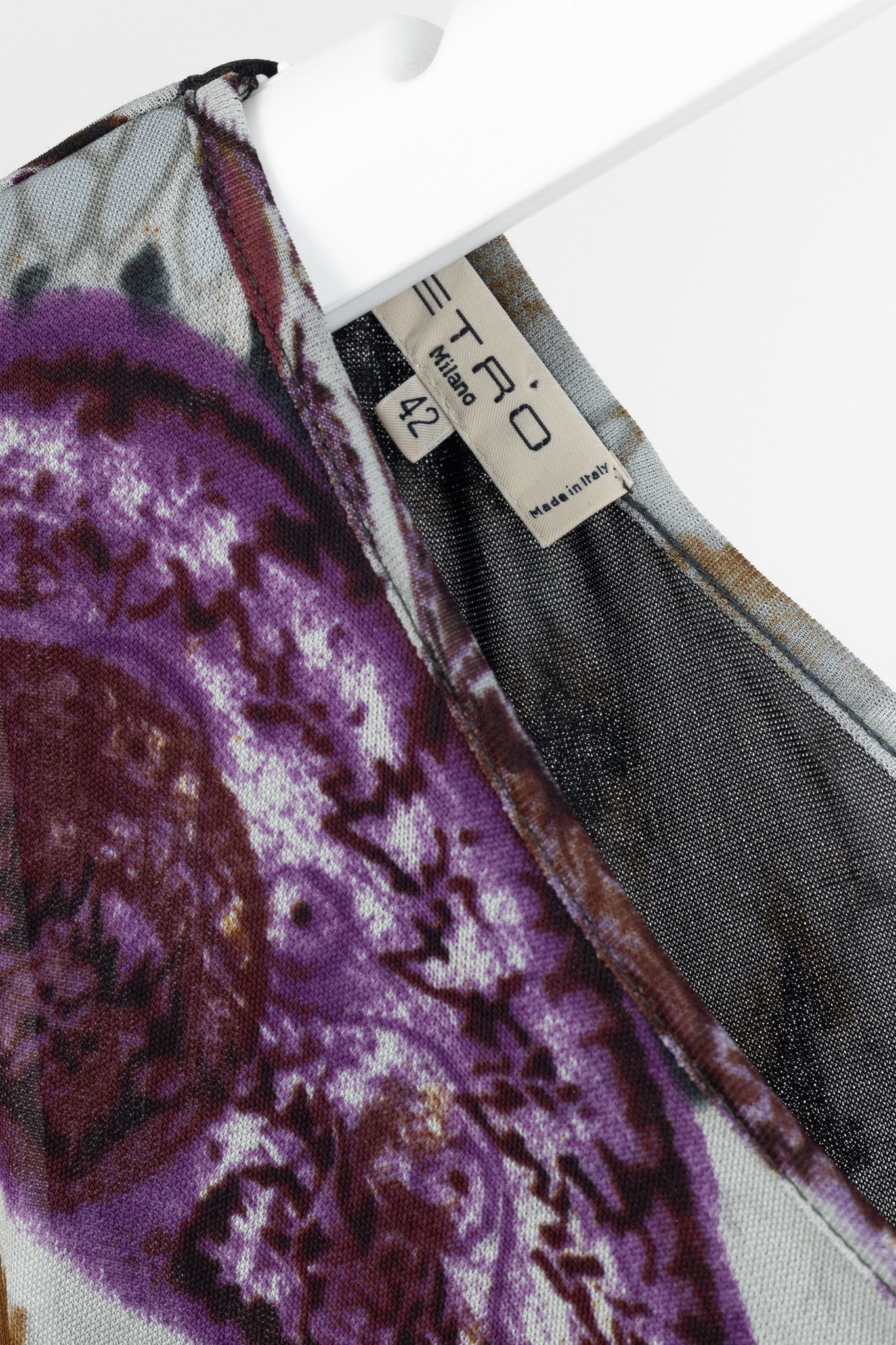 Etro Etro Grey & Purple Floral-Paisley Mesh 3/4-Sleeve Dress Size M / US 6-8 / IT 42-44 - 4 Thumbnail
