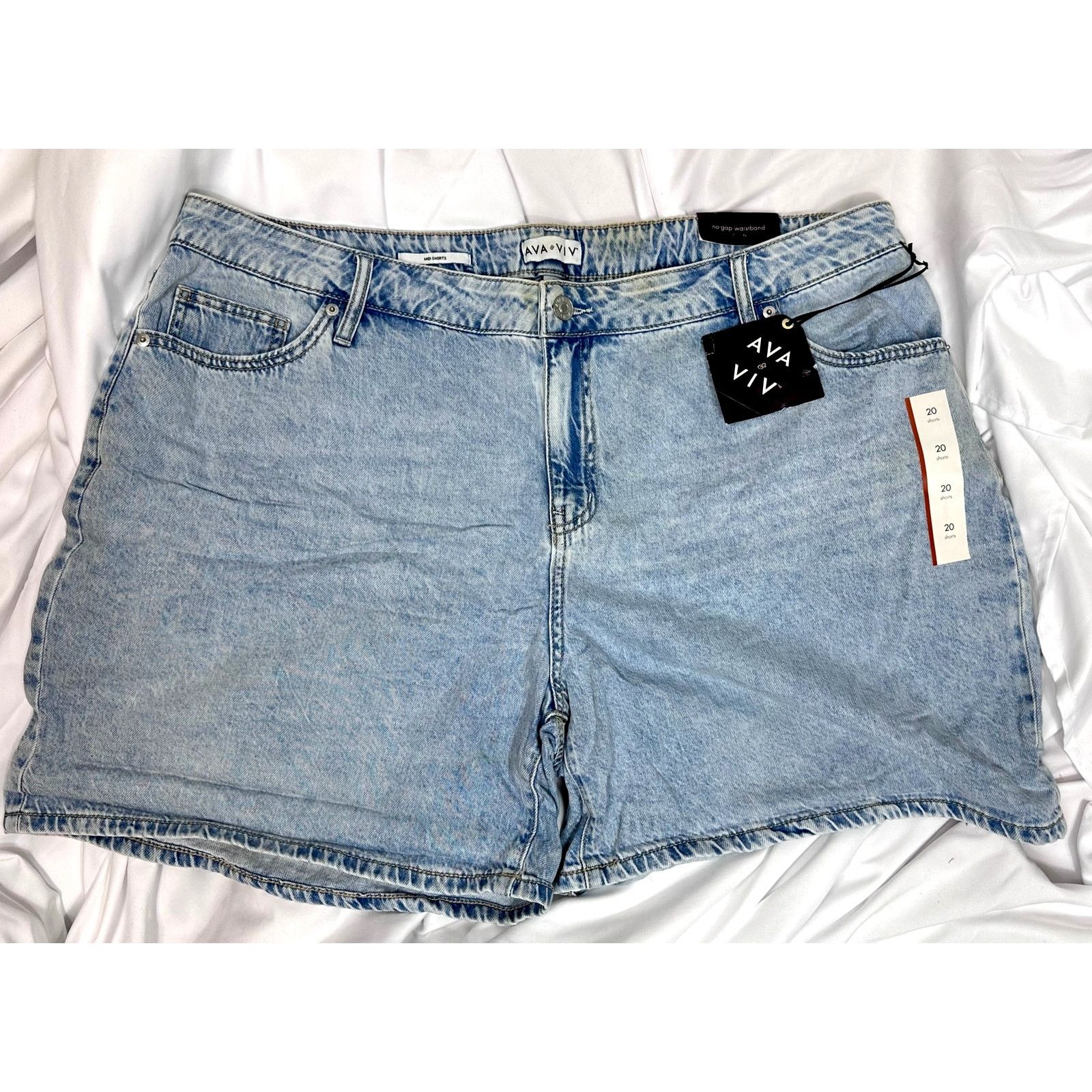Other Ava & Viv Midi No Gap Waistband Shorts Denim size 20R Size 42" / US 20 - 3 Thumbnail