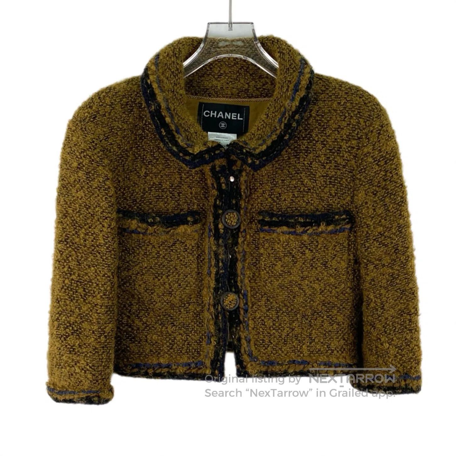 Chanel Chanel Dark Brown Mohair Lapel Single-Breasted Long Sleeve Size XS / US 0-2 / IT 36-38 - 1 Thumbnail