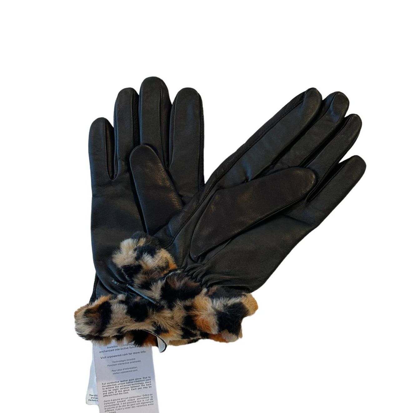 Ugg UGG Logo Leather Faux Fur Cuff Gloves L (Runs small in size) Size ONE SIZE - 5 Thumbnail