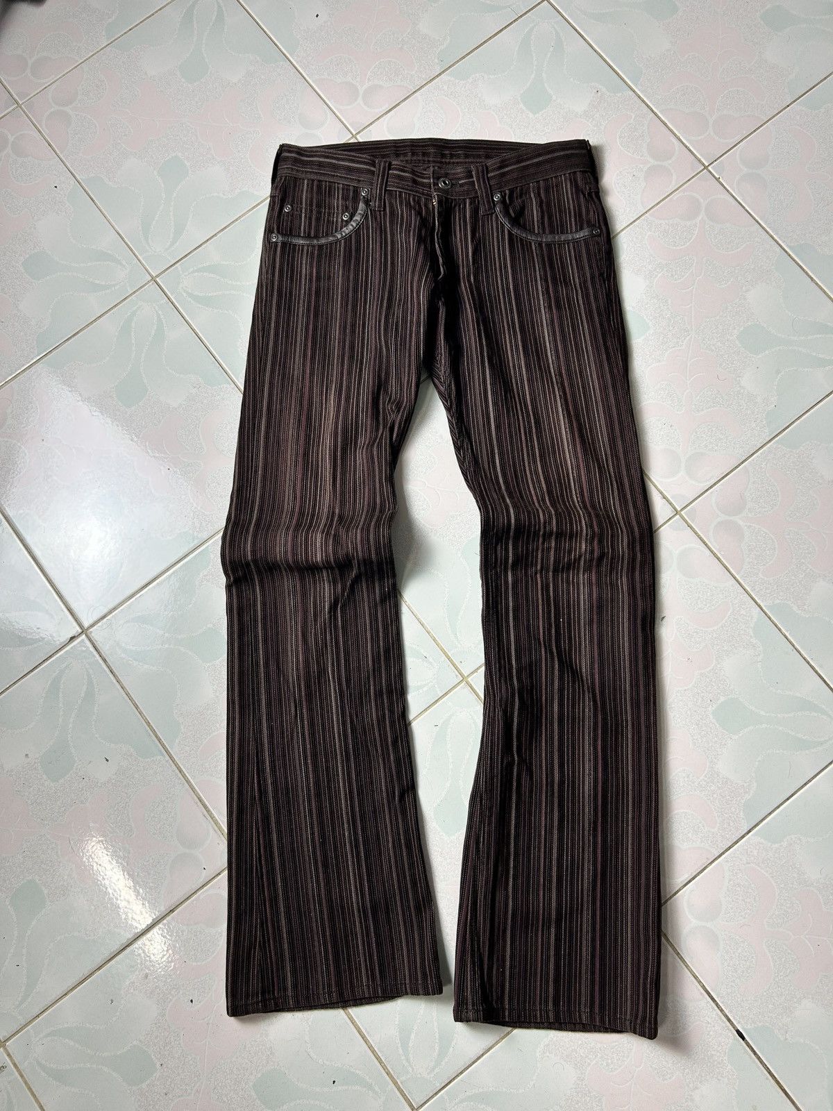 Rare Flare jeans striped Edge rupert bootcut japan