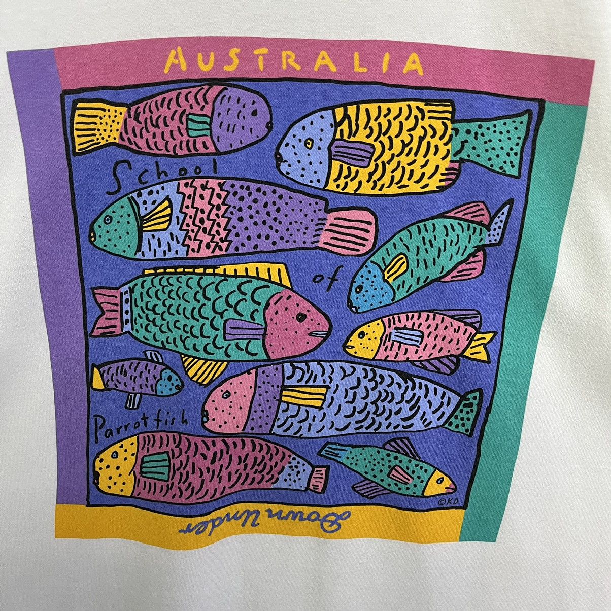 Vintage *Rare!! KEN DONE down under Australia fish printed Size US M / EU 48-50 / 2 - 3 Thumbnail