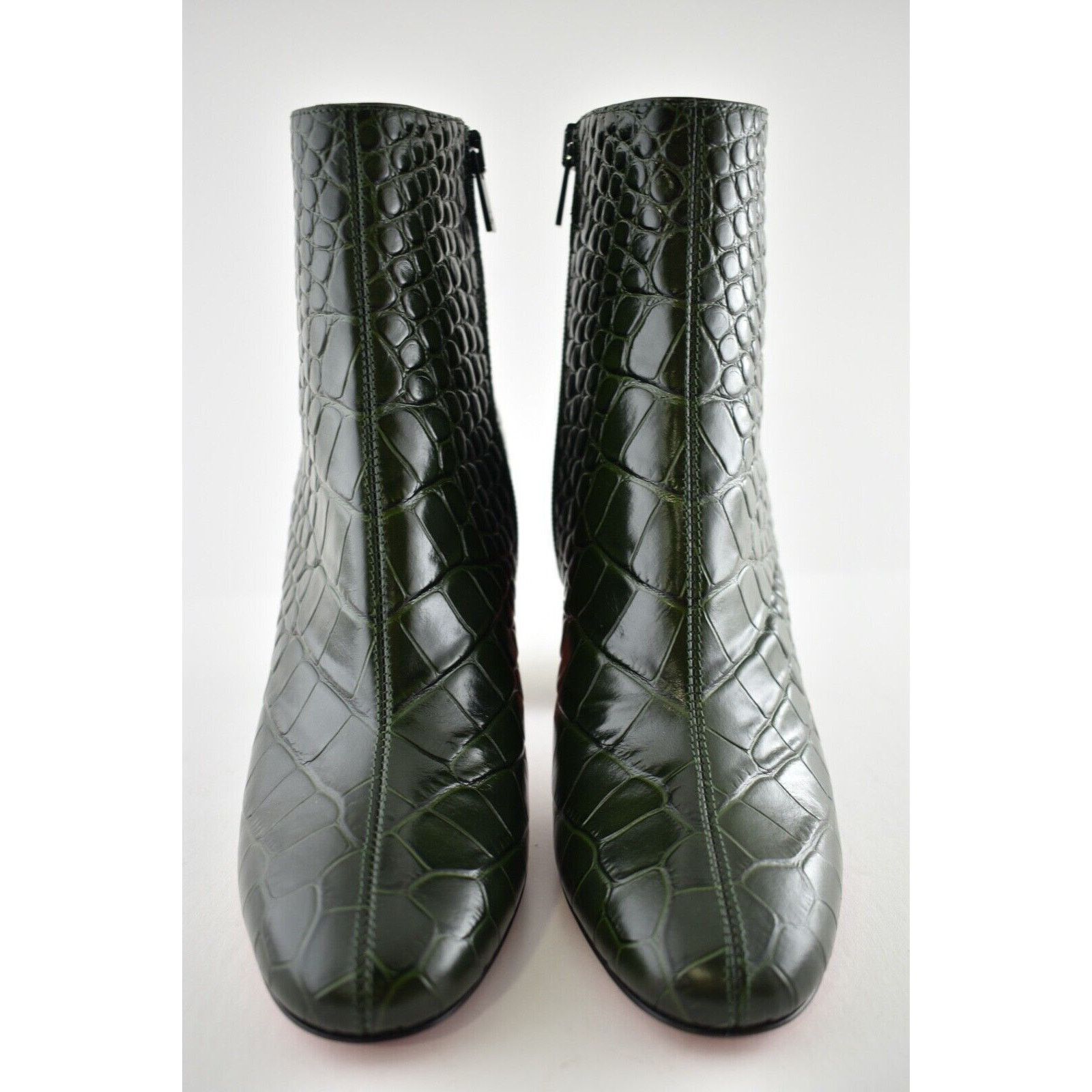 Christian Louboutin Christian Louboutin Turela 85 Forest Green Croc Short Ankle Size US 8 / IT 38 - 6 Thumbnail