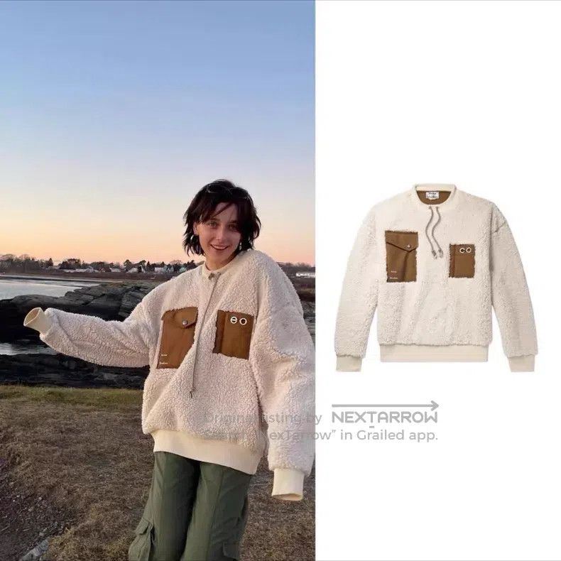 Acne Studios Acne Studios Beige Drawstring Fleece Pocket Sweatshirt, Lo Size US XS / EU 42 / 0 - 6 Thumbnail