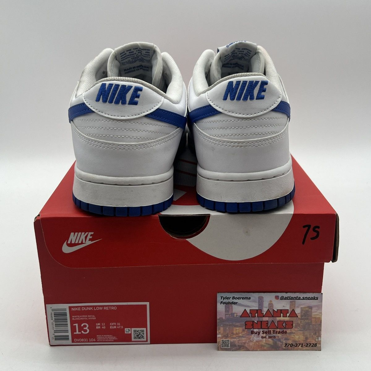 Nike Nike dunk low white hyper royal Size US 13 / EU 46 - 3 Thumbnail