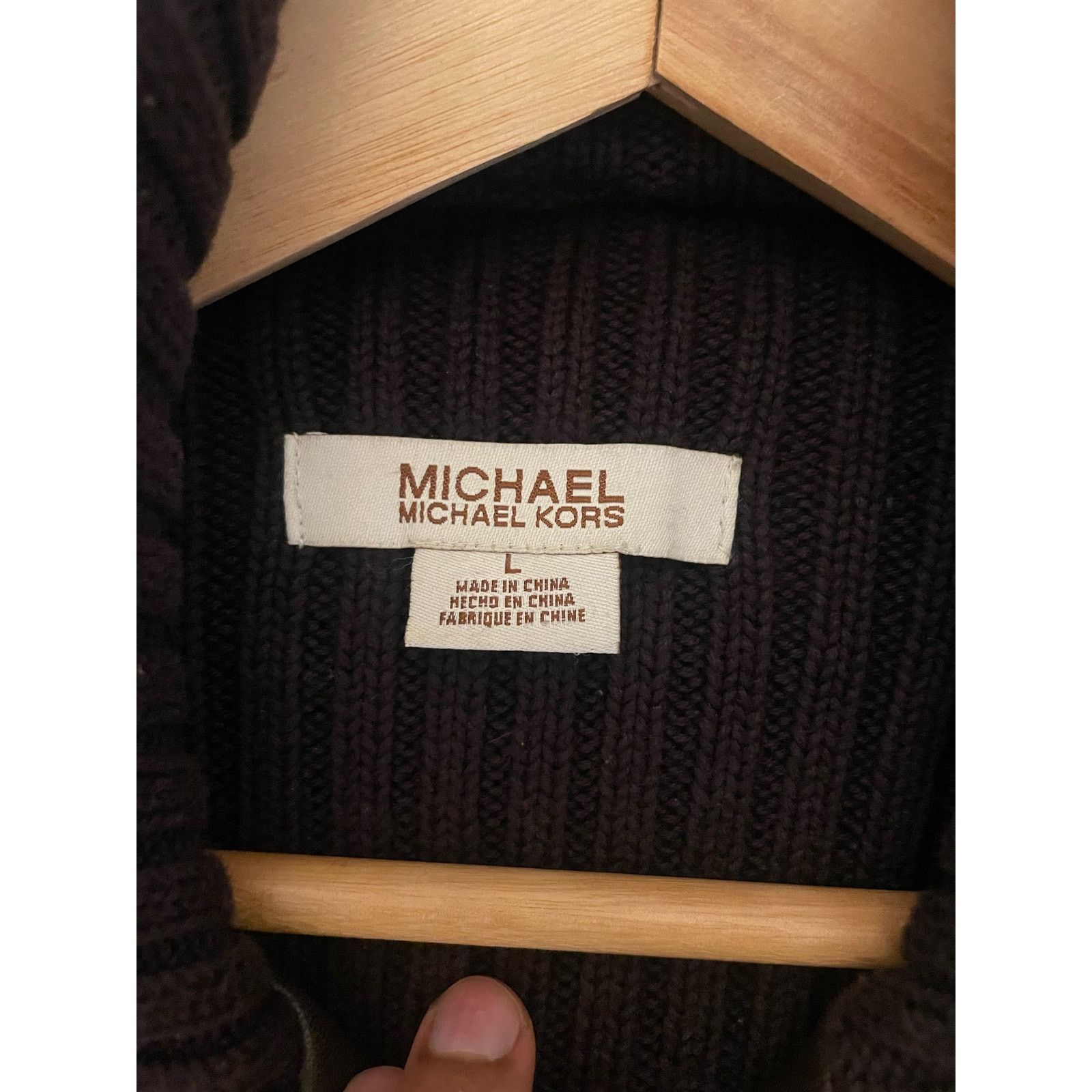 Michael Kors Michael Kors - Leather Front Ribbed Jacket / size L / Brown Size L / US 10 / IT 46 - 4 Thumbnail