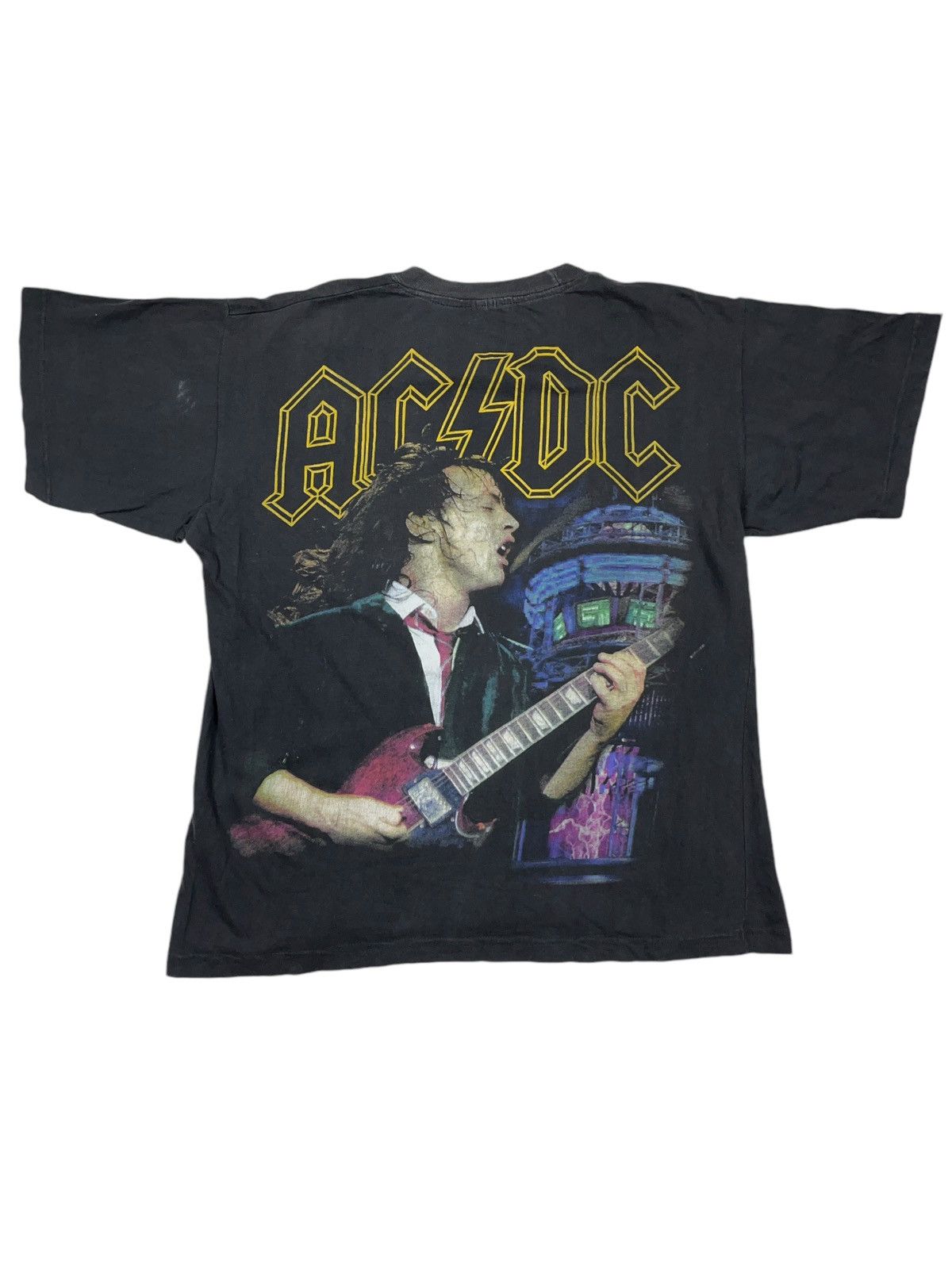 AC/DC × Band Tees × Vintage Vintage 90s AC/DC Bootleg Angus Young Snake Cross T-Shirt Size US L / EU 52-54 / 3 - 1 Thumbnail