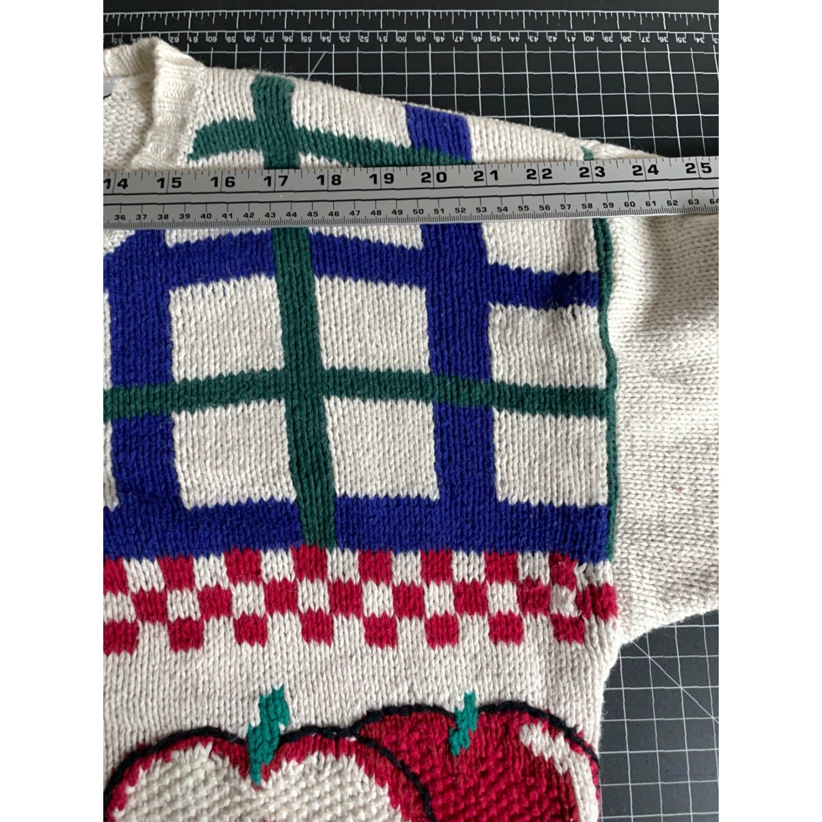 Apple VINTAGE 90s Teacher Motif Cardigan Women's XL Ivory Sweater Harvest Apple Novelty Highgate Size XL / US 12-14 / IT 48-50 - 7 Thumbnail