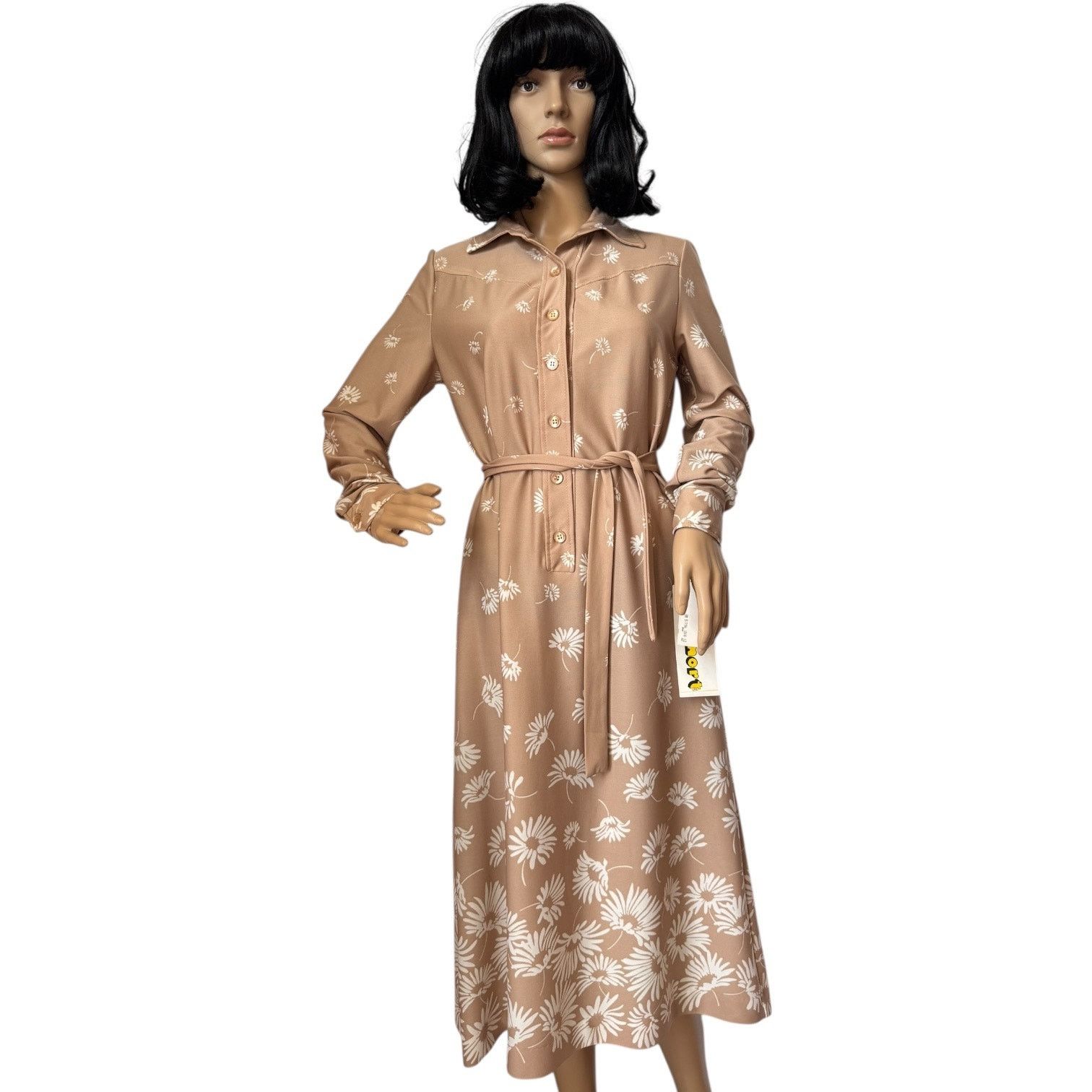 Vintage NWT Vtg Just-Mort Khaki collared Dress white daisy print M Size M / US 6-8 / IT 42-44 - 24 Thumbnail